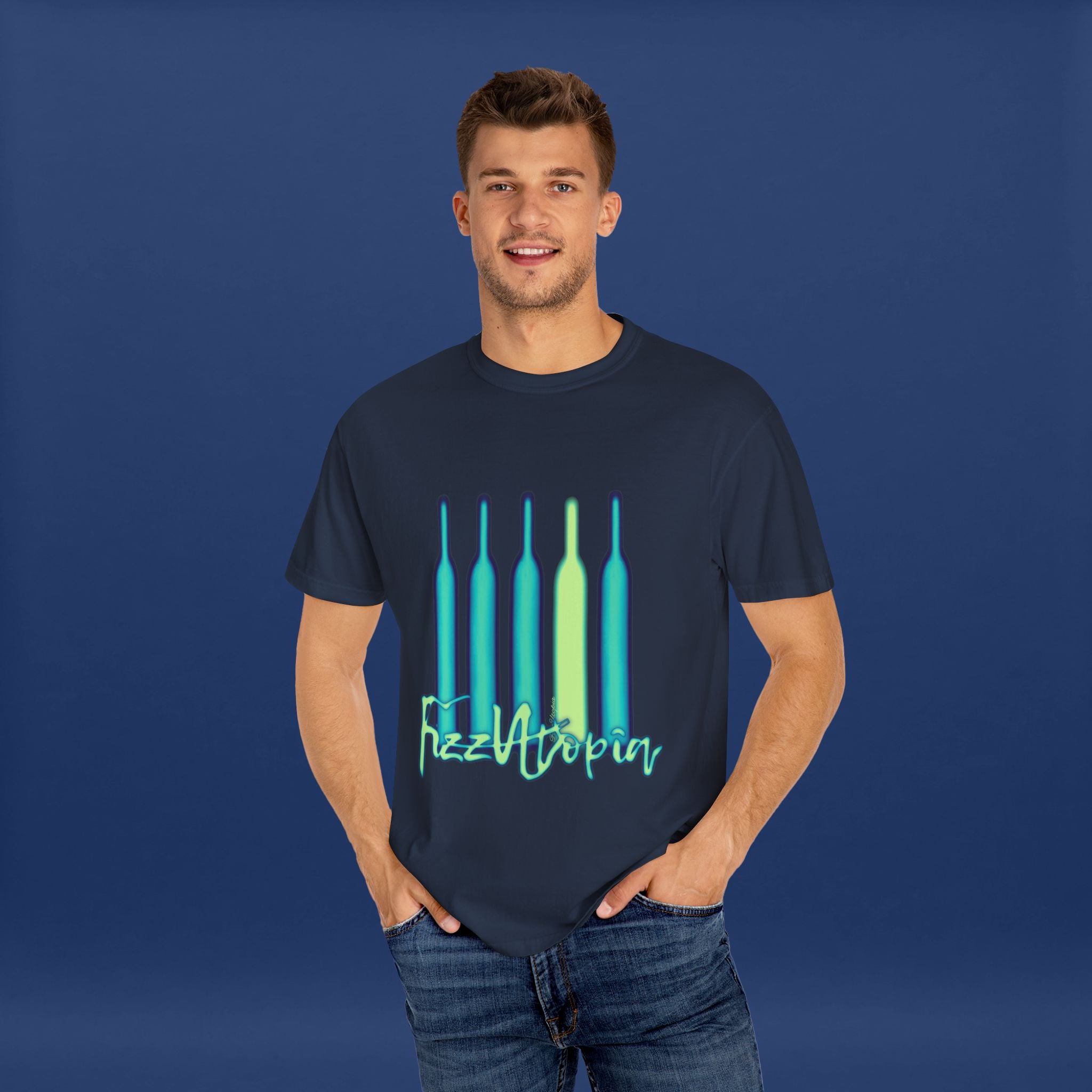 Cyberpunk Neon Vodka  Summer Short Sleeve Graphic Tee for Men & Women