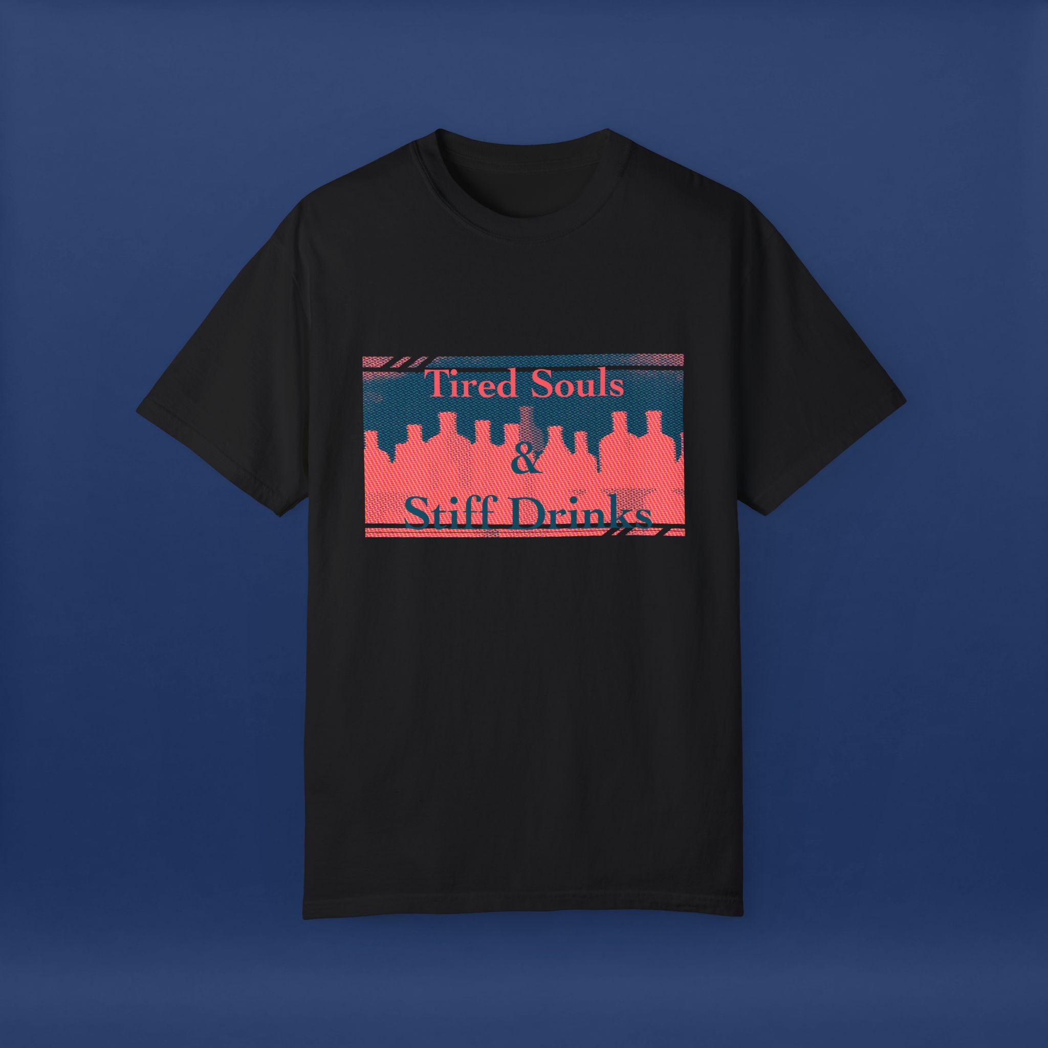 Pop Art Style Liquor Bottle - Summer Short Sleeve Graphic Tee for Men & Women