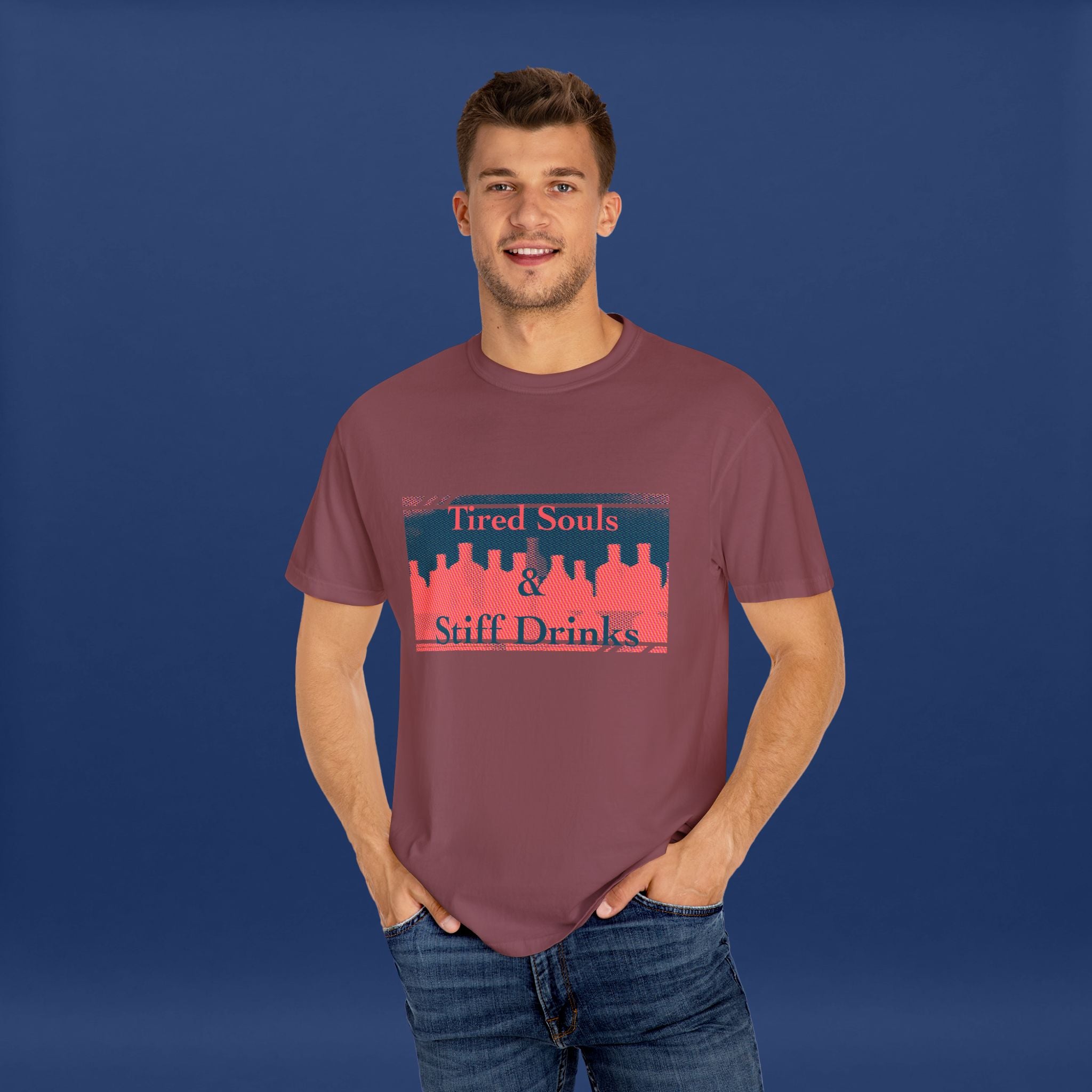 Pop Art Style Liquor Bottle - Summer Short Sleeve Graphic Tee for Men & Women