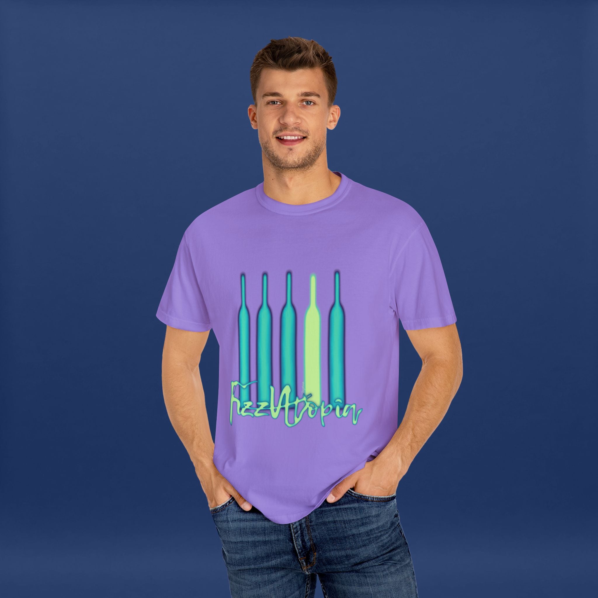 Cyberpunk Neon Vodka  Summer Short Sleeve Graphic Tee for Men & Women