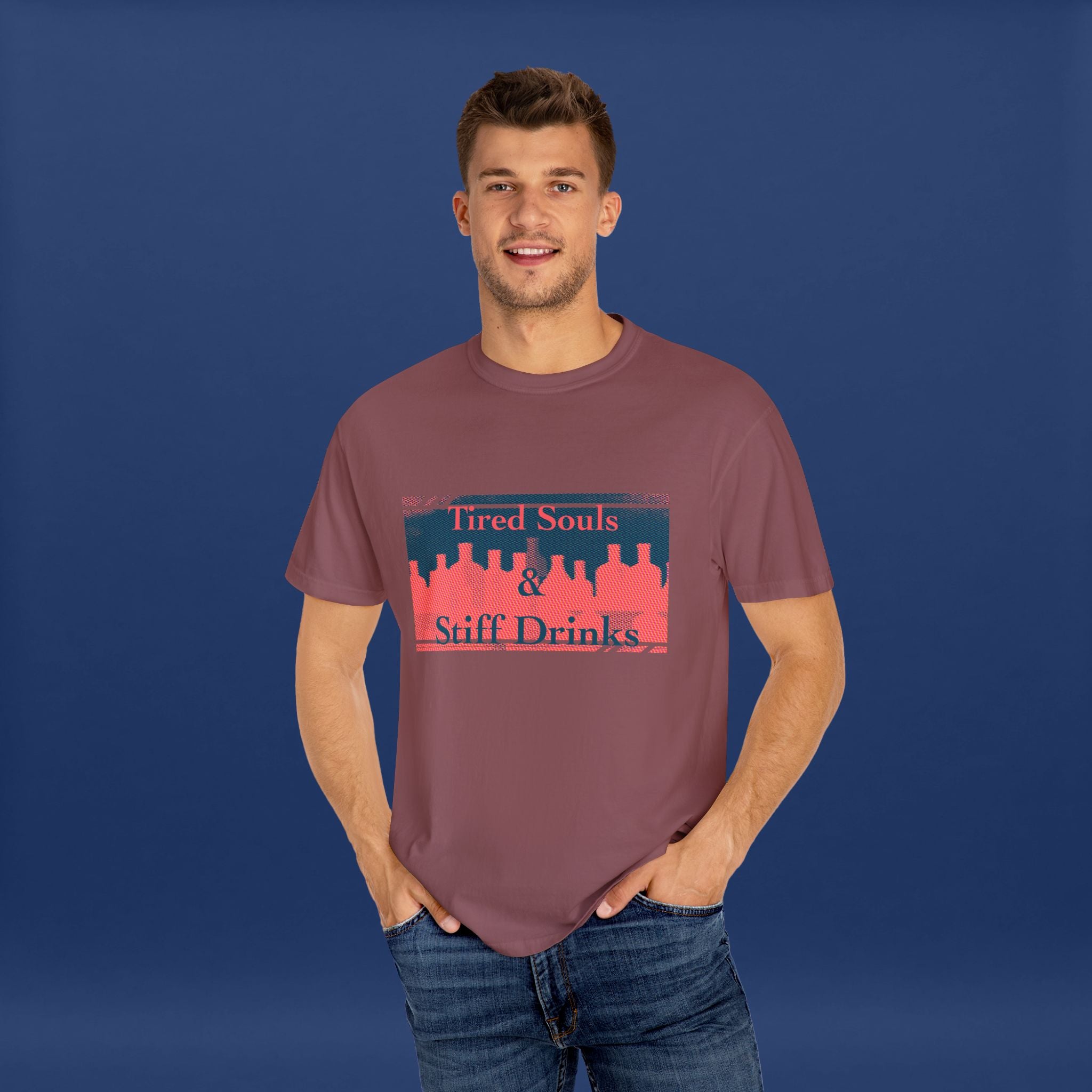 Pop Art Style Liquor Bottle - Summer Short Sleeve Graphic Tee for Men & Women