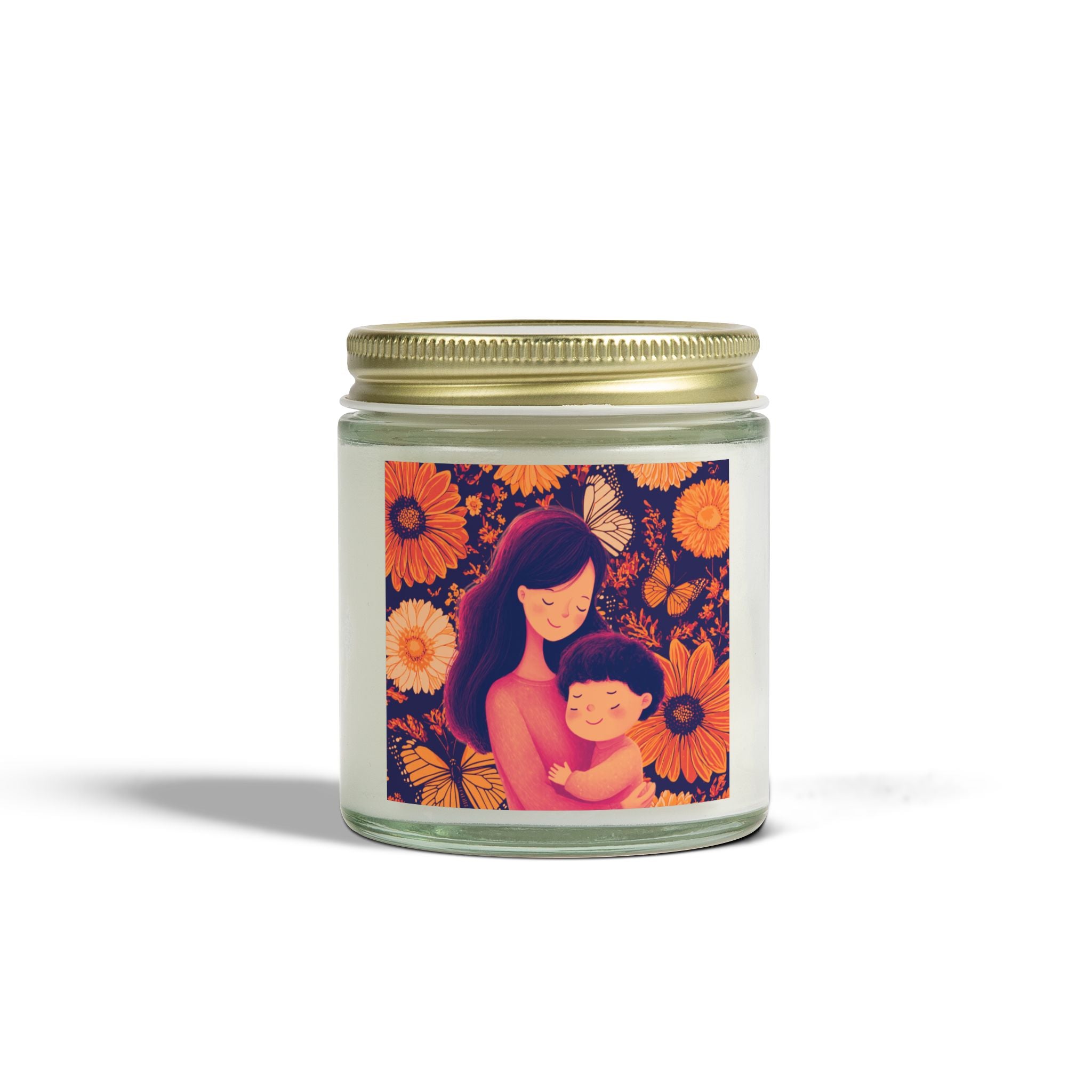 Copy of Scented Candle - Coconut Apricot Wax, Floral Mother's Love Design