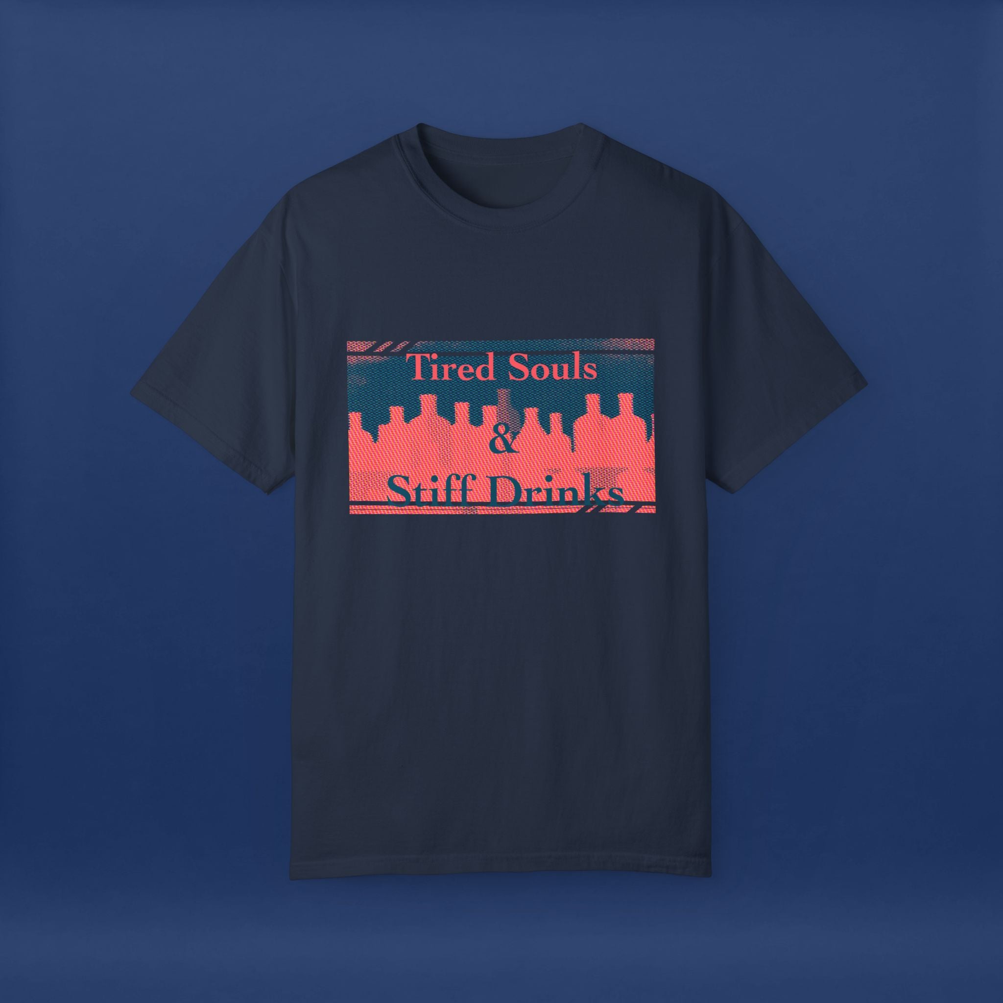 Pop Art Style Liquor Bottle - Summer Short Sleeve Graphic Tee for Men & Women