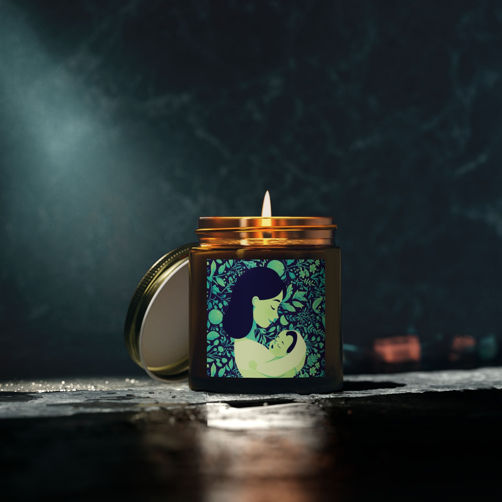 Copy of Copy of Scented Candle - Coconut Apricot Wax, Floral Mother's Love Design