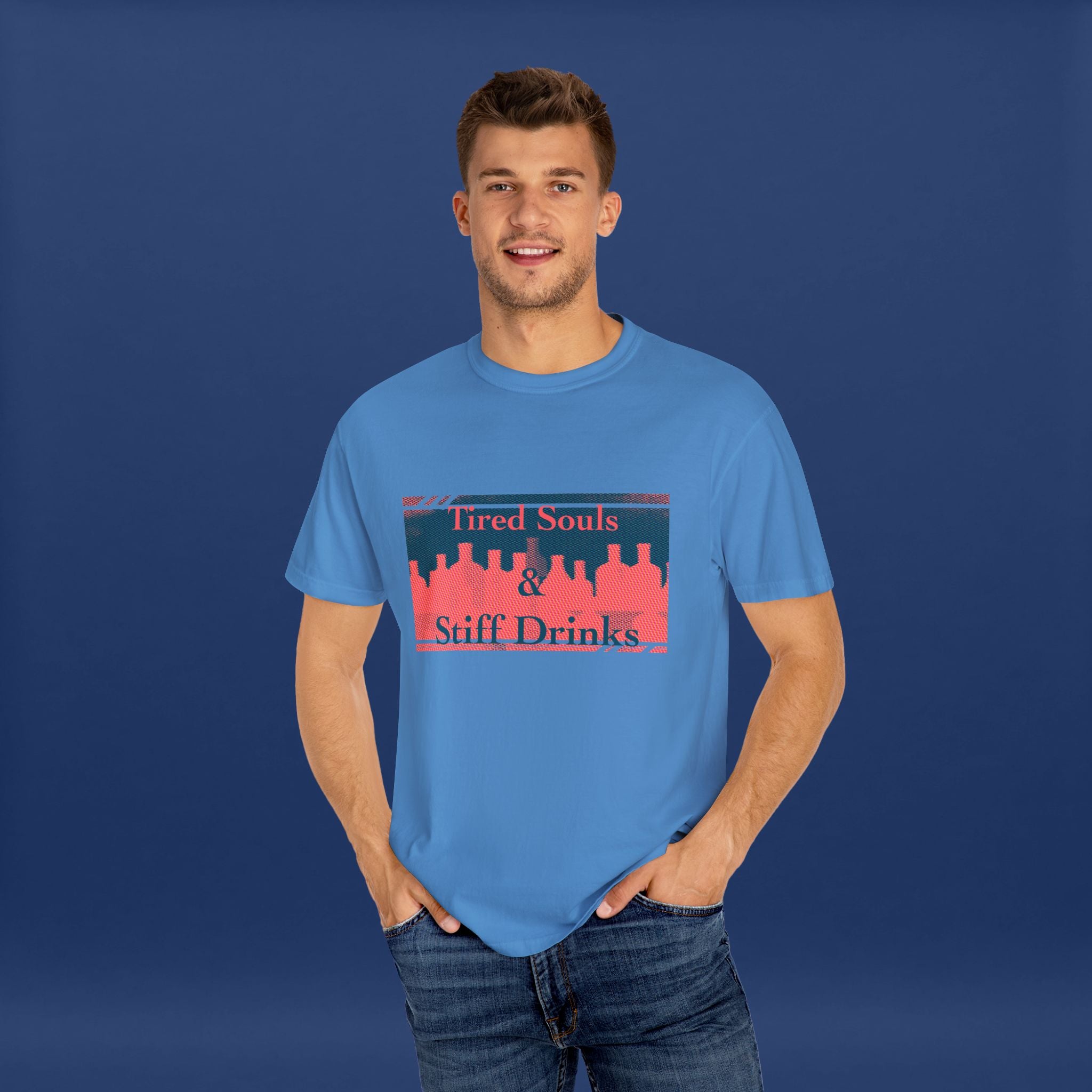 Pop Art Style Liquor Bottle - Summer Short Sleeve Graphic Tee for Men & Women