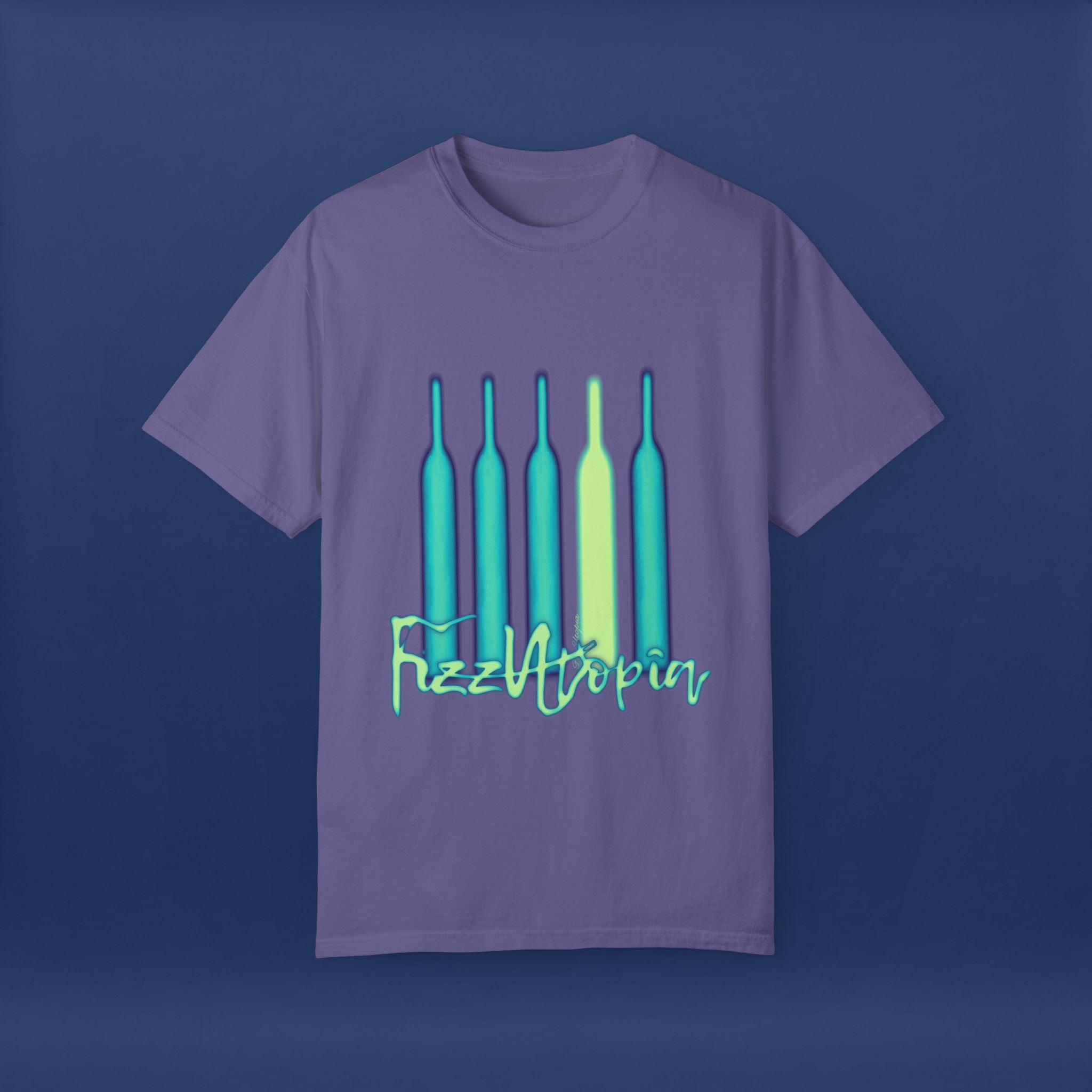 Cyberpunk Neon Vodka  Summer Short Sleeve Graphic Tee for Men & Women