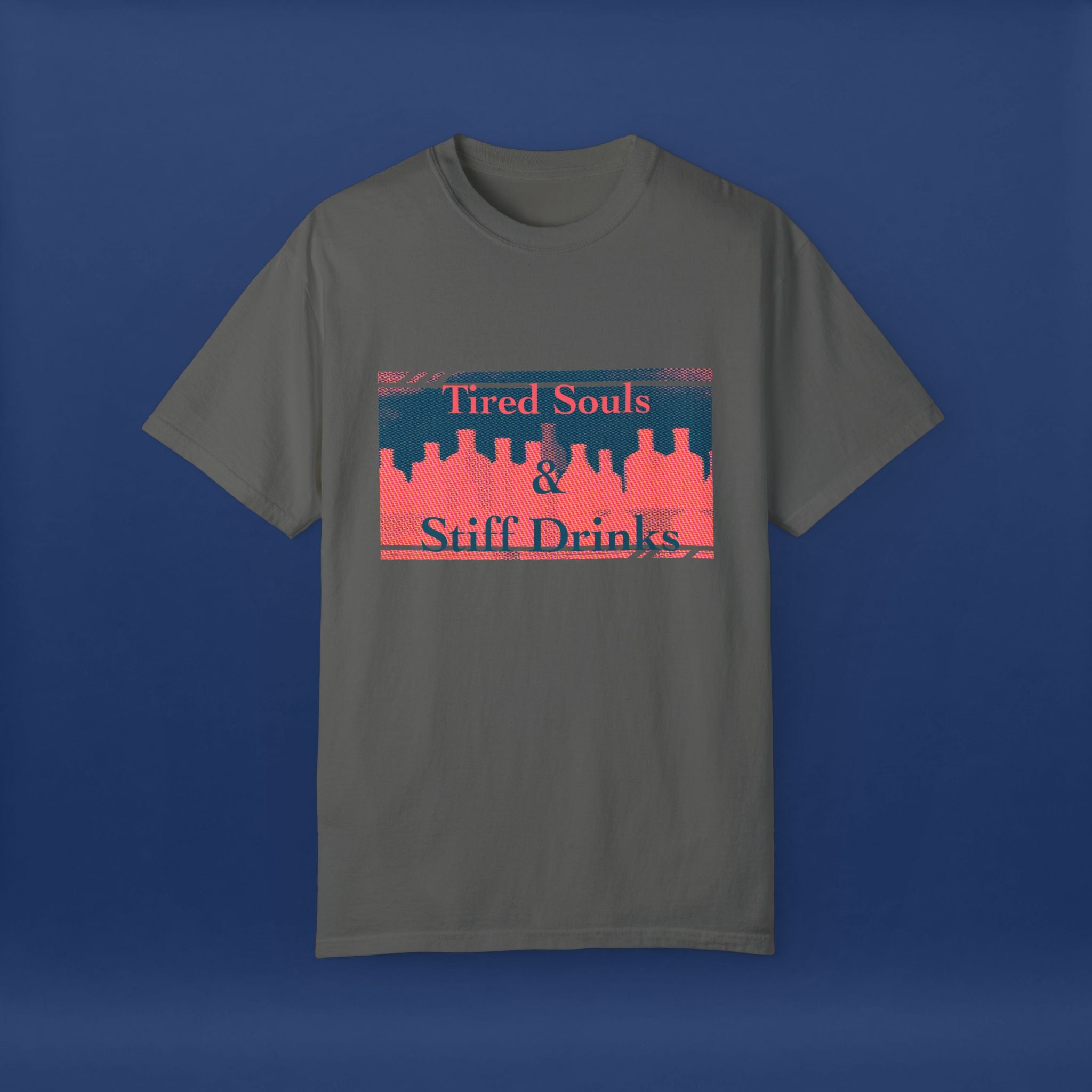 Pop Art Style Liquor Bottle - Summer Short Sleeve Graphic Tee for Men & Women