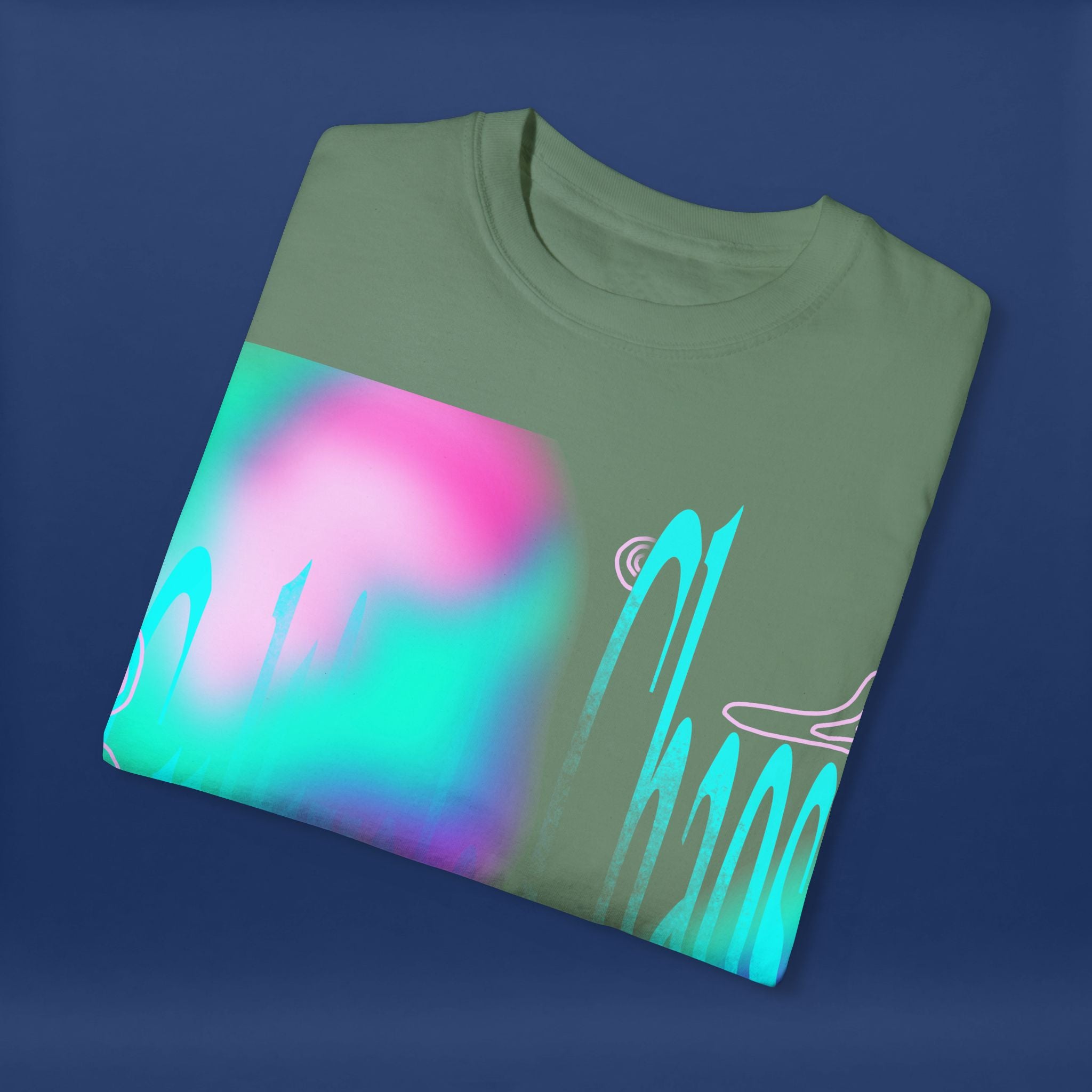 Cyber Neon Apple Graphic Tee Summer Short Sleeve Graphic Tee for Men & Women