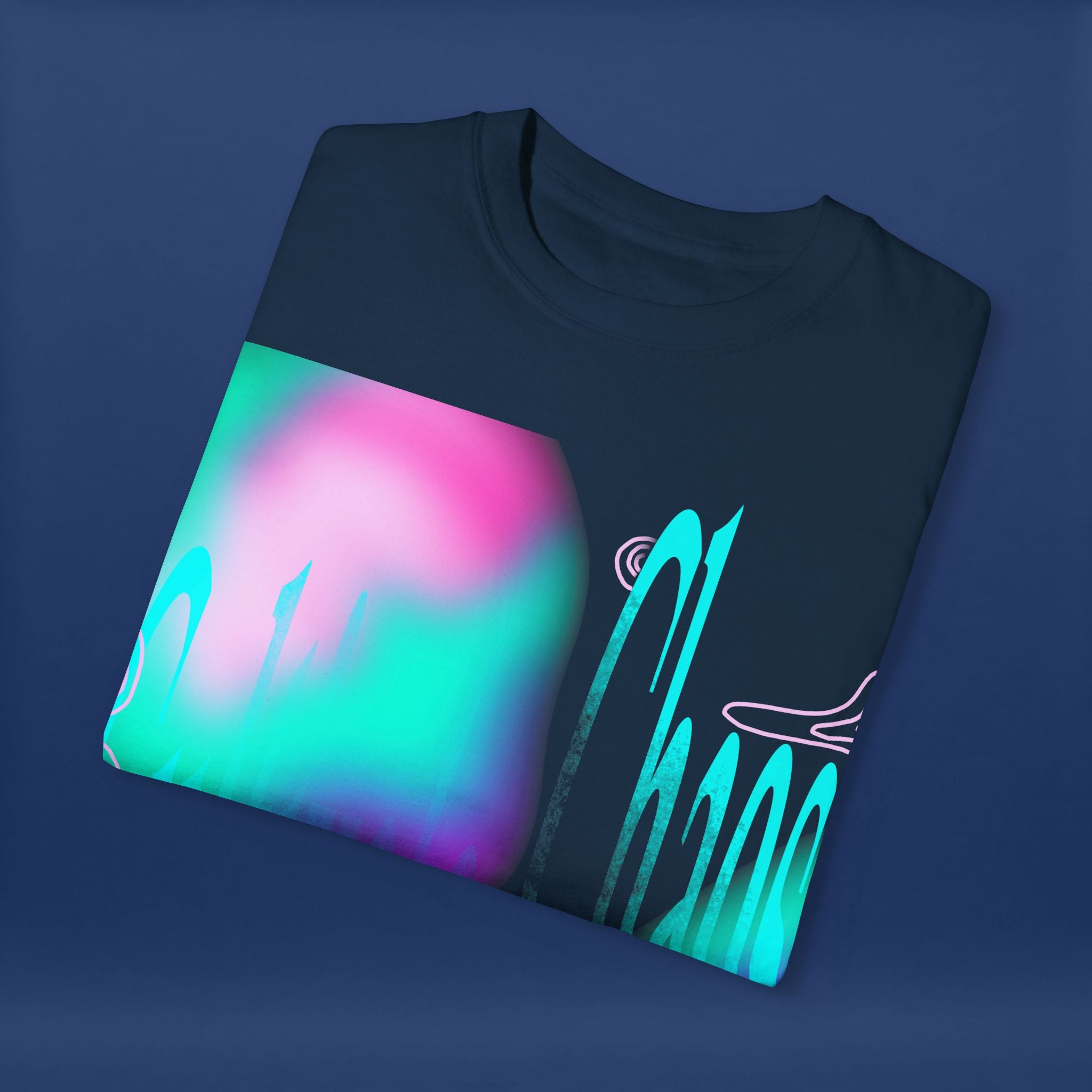 Cyber Neon Apple Graphic Tee Summer Short Sleeve Graphic Tee for Men & Women
