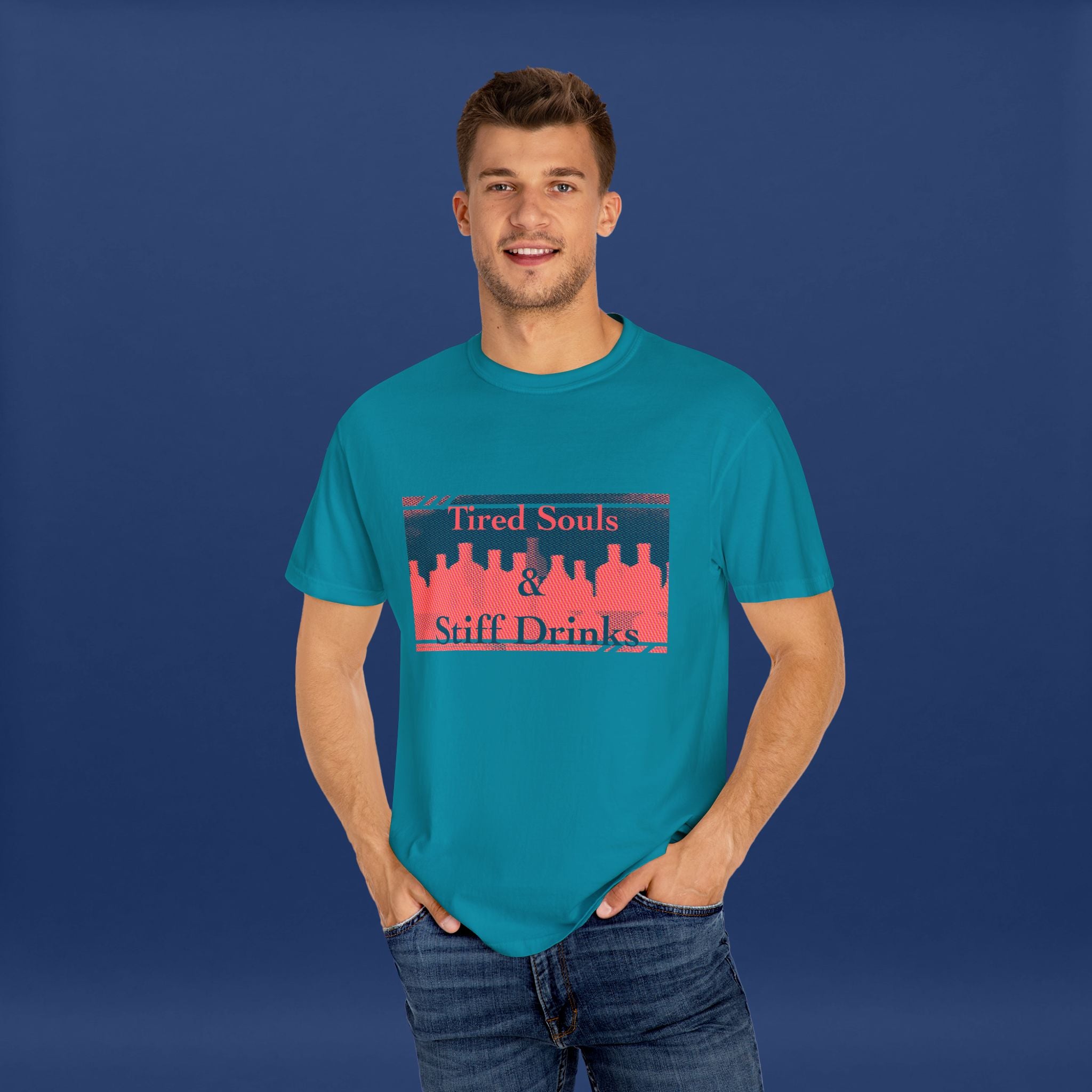 Pop Art Style Liquor Bottle - Summer Short Sleeve Graphic Tee for Men & Women