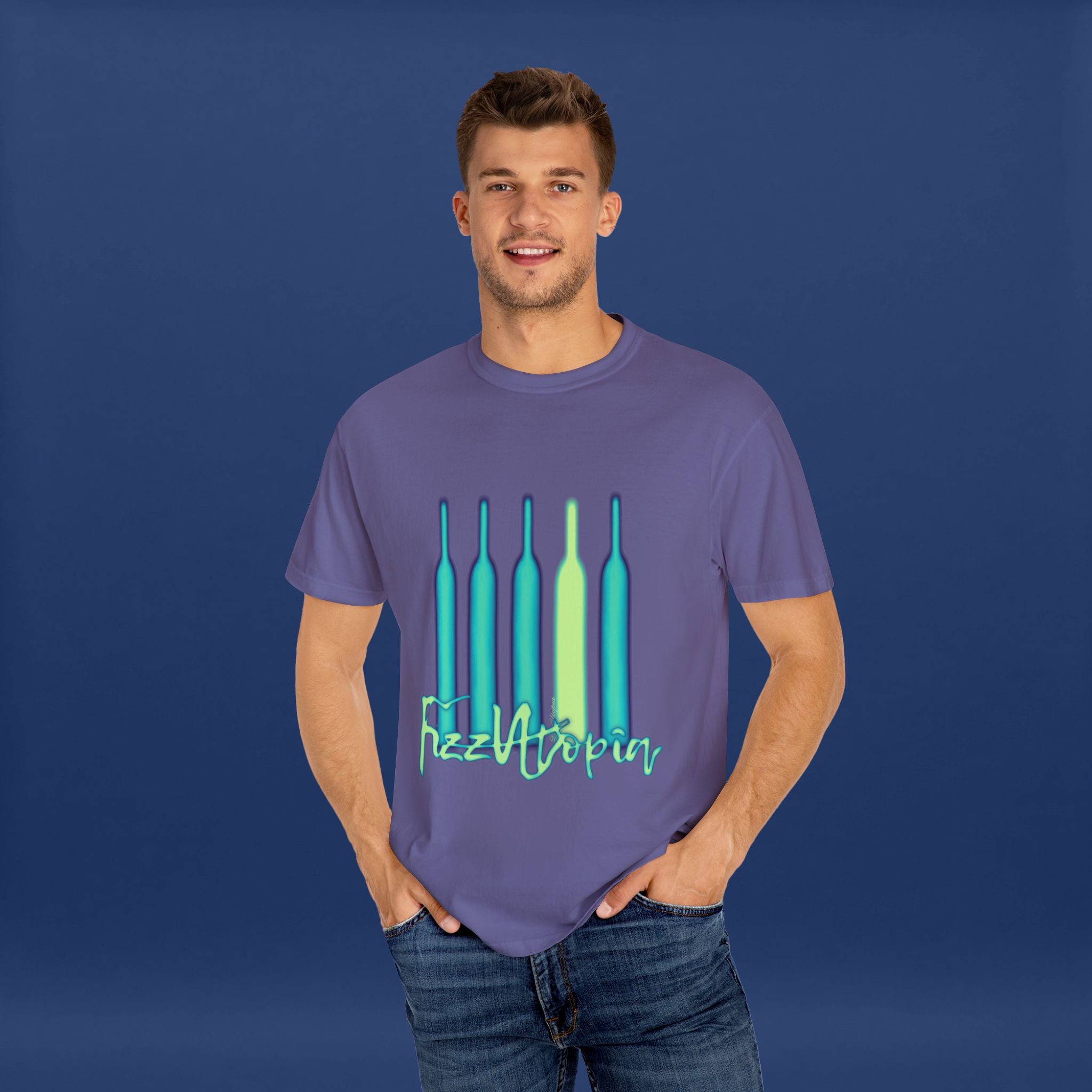 Cyberpunk Neon Vodka  Summer Short Sleeve Graphic Tee for Men & Women