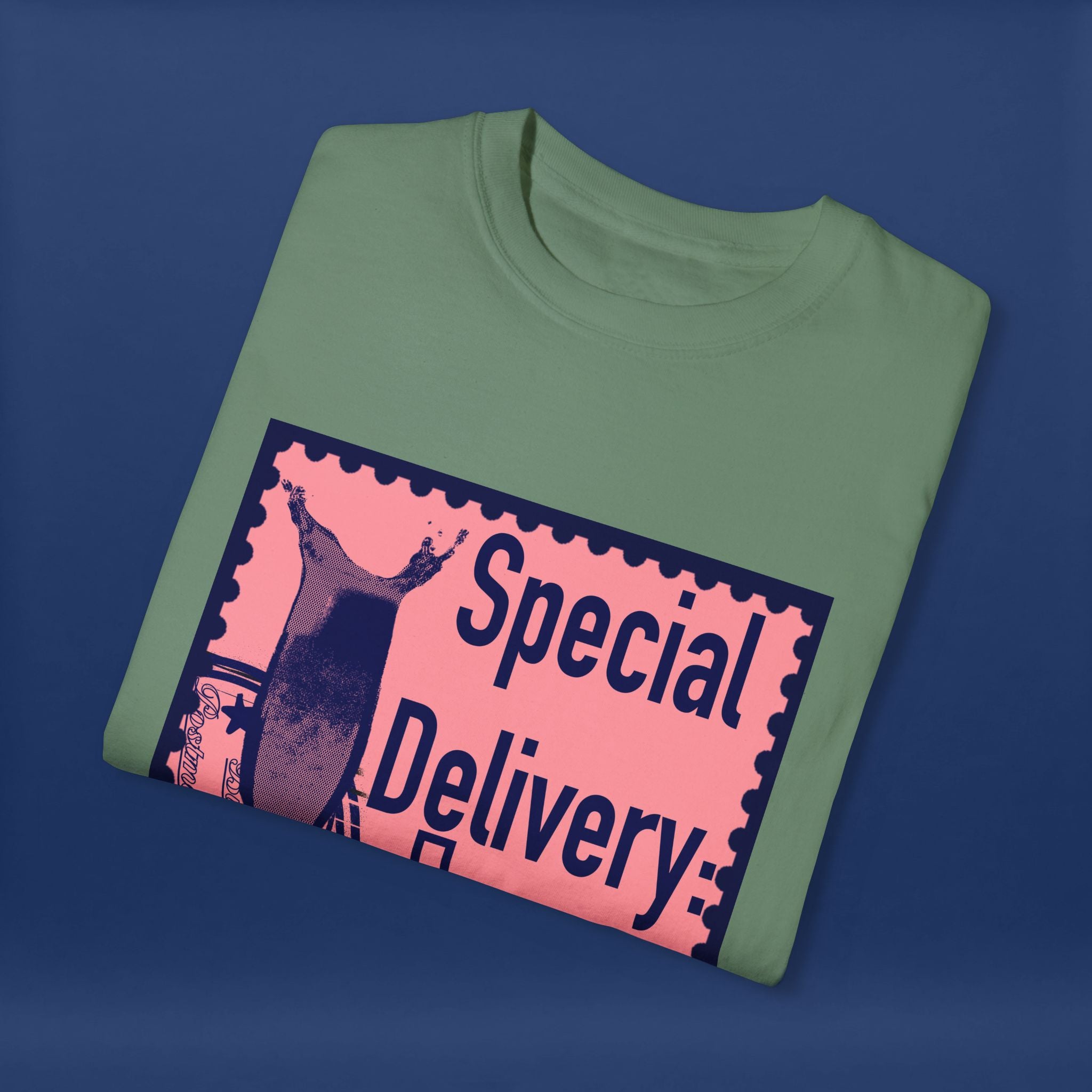 Happy Champagne Stamp- Summer Short Sleeve Graphic Tee for Men & Women