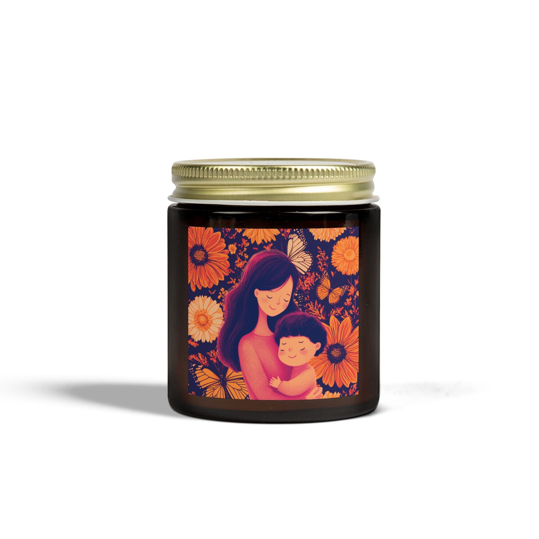 Copy of Scented Candle - Coconut Apricot Wax, Floral Mother's Love Design