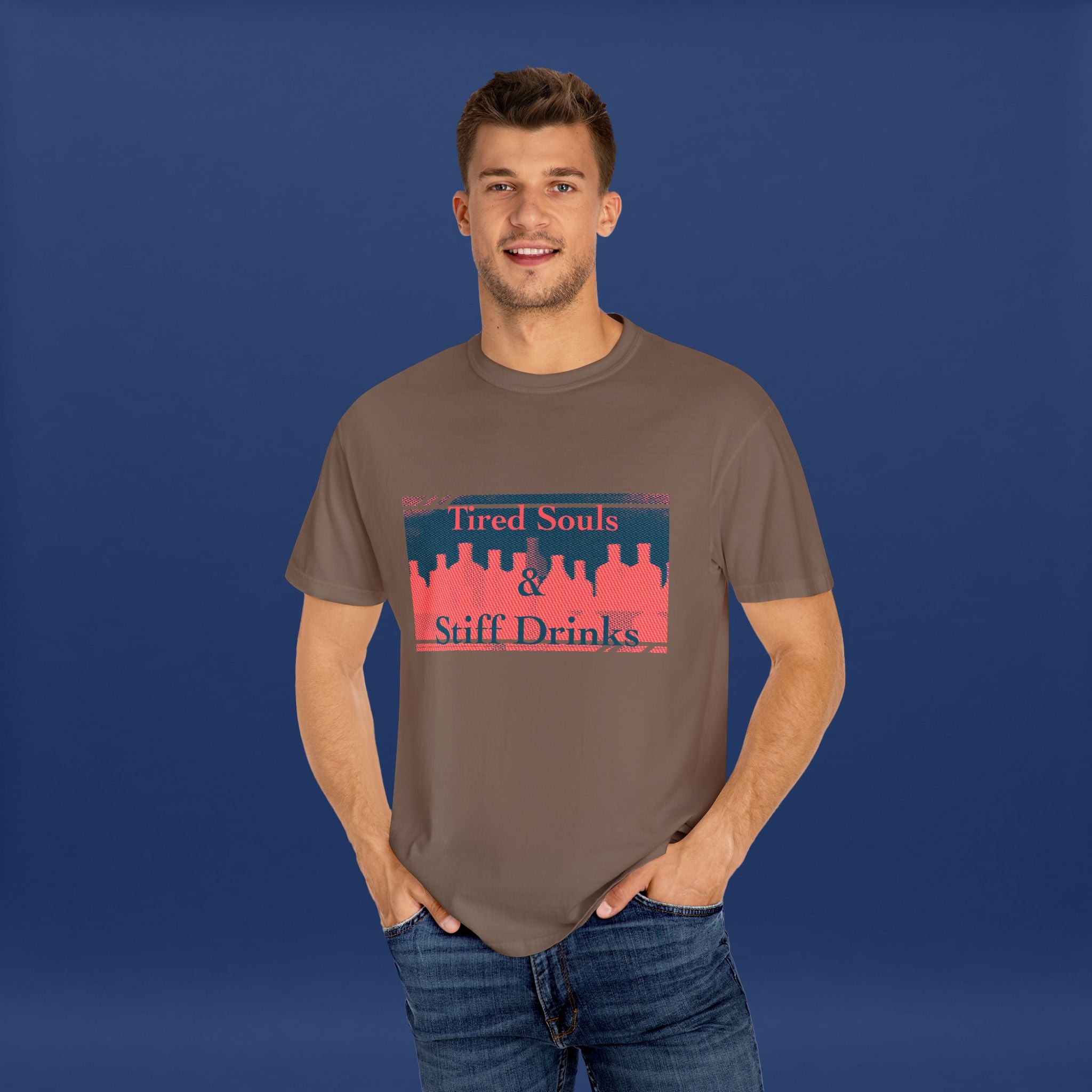 Pop Art Style Liquor Bottle - Summer Short Sleeve Graphic Tee for Men & Women