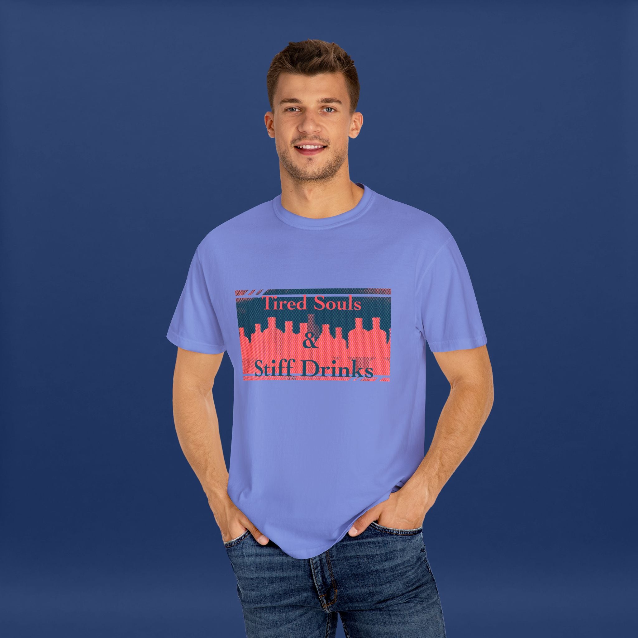 Pop Art Style Liquor Bottle - Summer Short Sleeve Graphic Tee for Men & Women