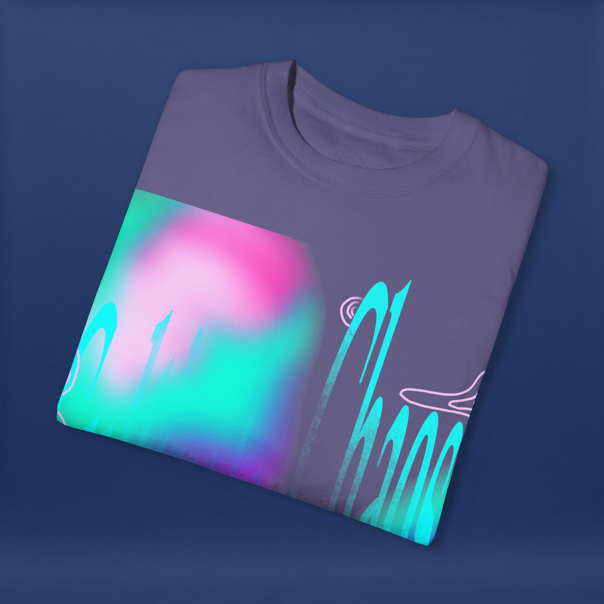 Cyber Neon Apple Graphic Tee Summer Short Sleeve Graphic Tee for Men & Women
