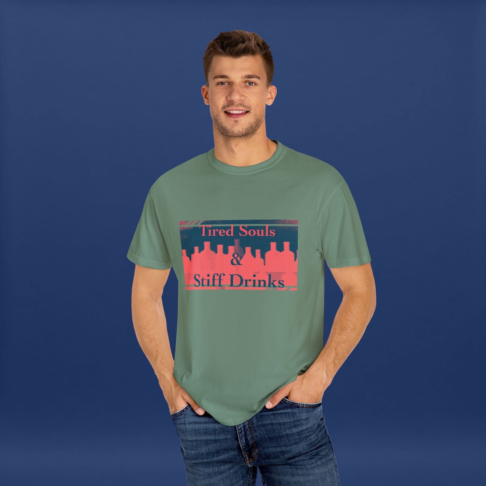 Pop Art Style Liquor Bottle - Summer Short Sleeve Graphic Tee for Men & Women