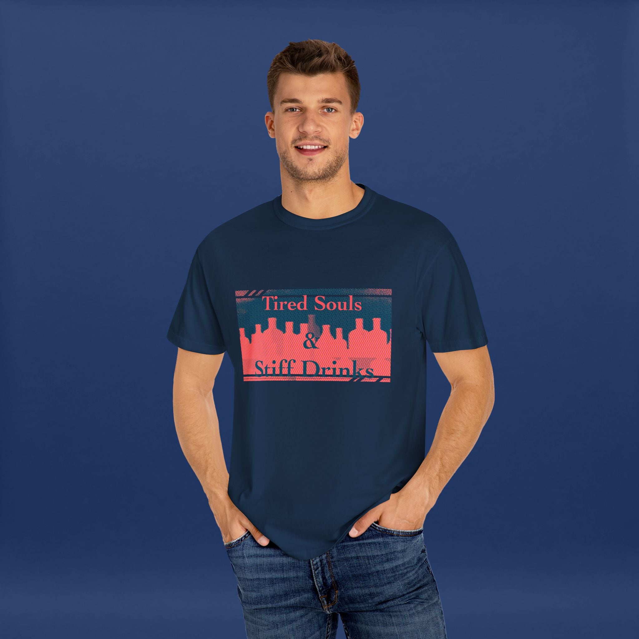 Pop Art Style Liquor Bottle - Summer Short Sleeve Graphic Tee for Men & Women