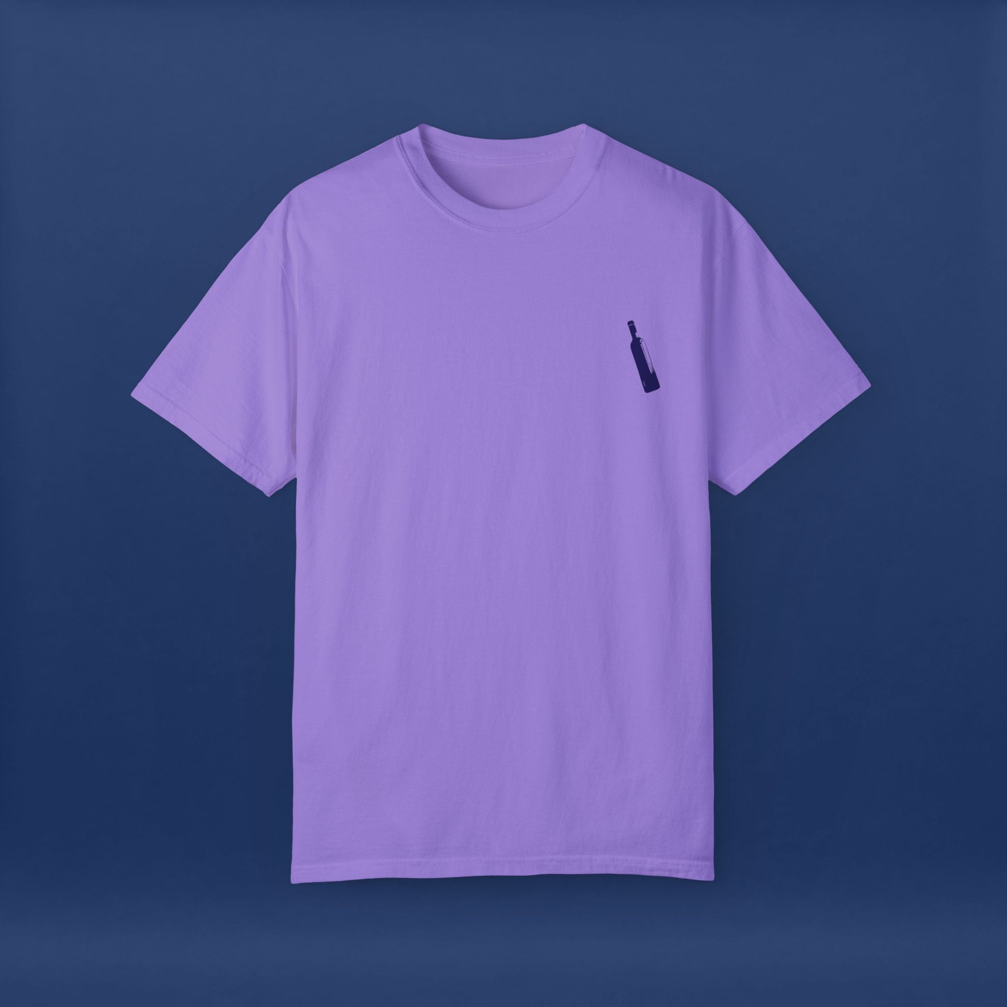 Minimalist Blue Liquor Bottle T-Shirt - Summer Short Sleeve Graphic Tee for Men & Women（Vibrant Colors ）
