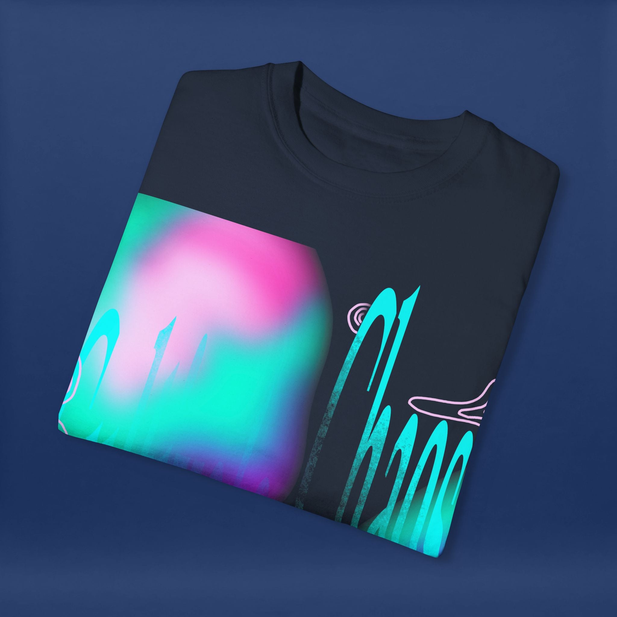 Cyber Neon Apple Graphic Tee Summer Short Sleeve Graphic Tee for Men & Women