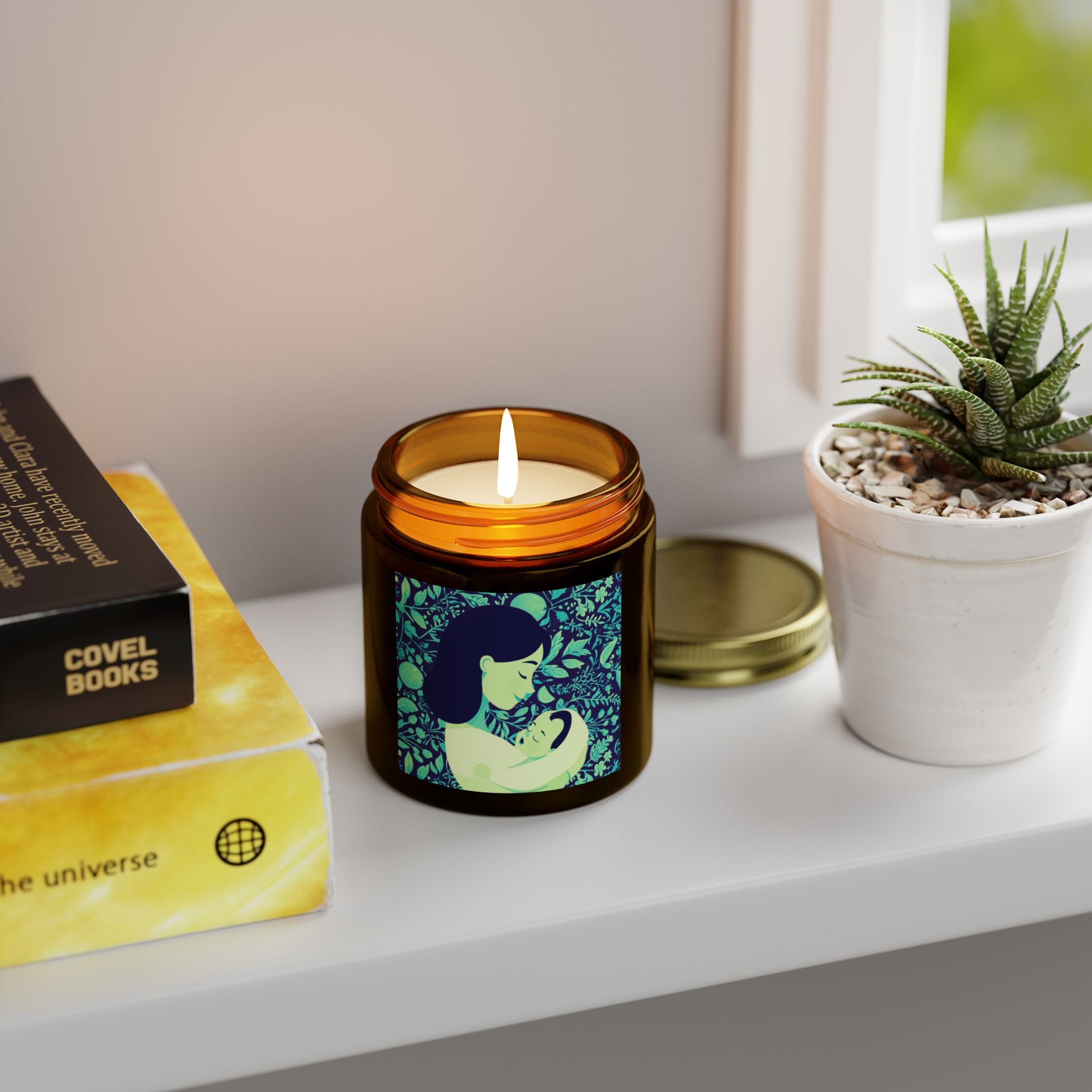Copy of Copy of Scented Candle - Coconut Apricot Wax, Floral Mother's Love Design