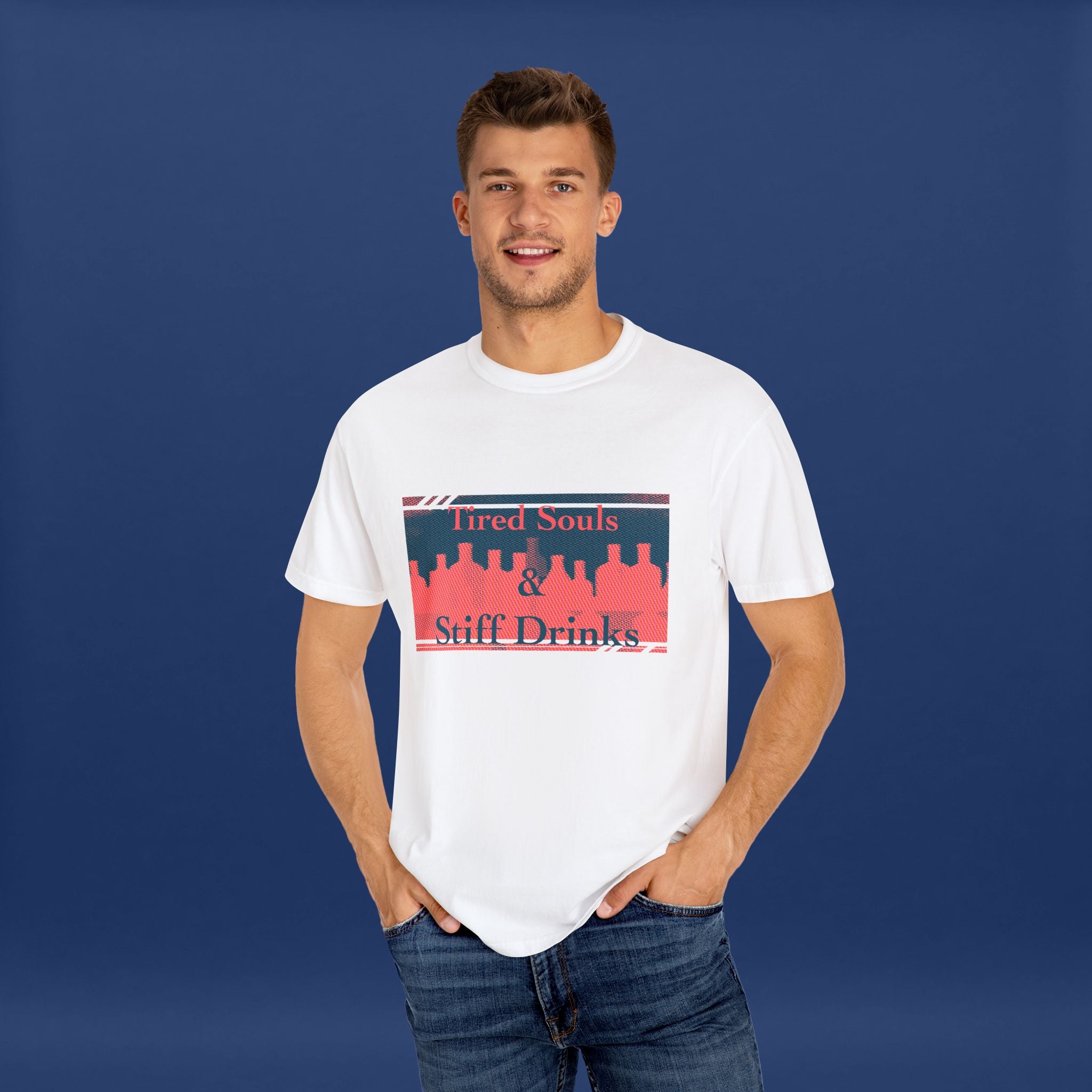 Pop Art Style Liquor Bottle - Summer Short Sleeve Graphic Tee for Men & Women