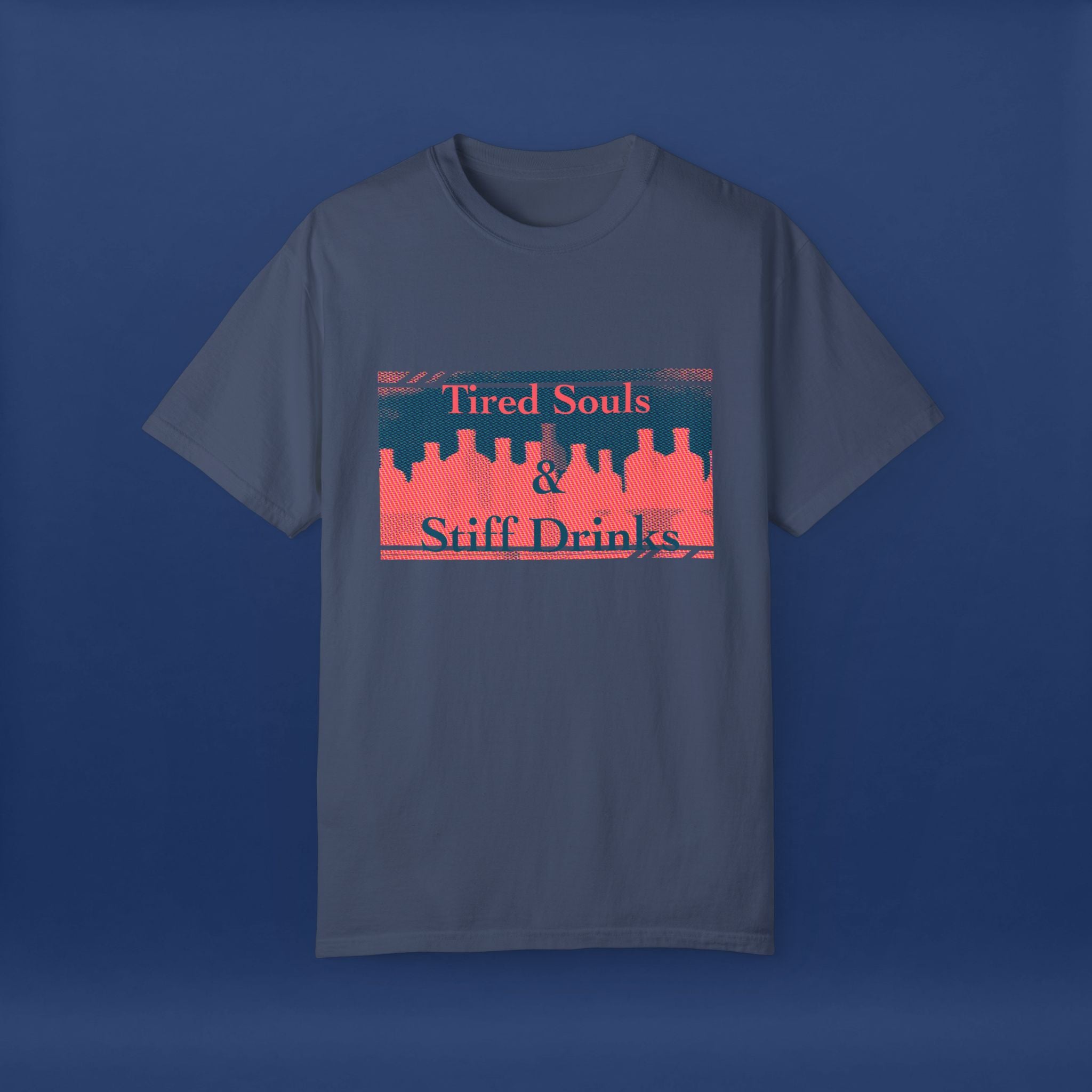Pop Art Style Liquor Bottle - Summer Short Sleeve Graphic Tee for Men & Women