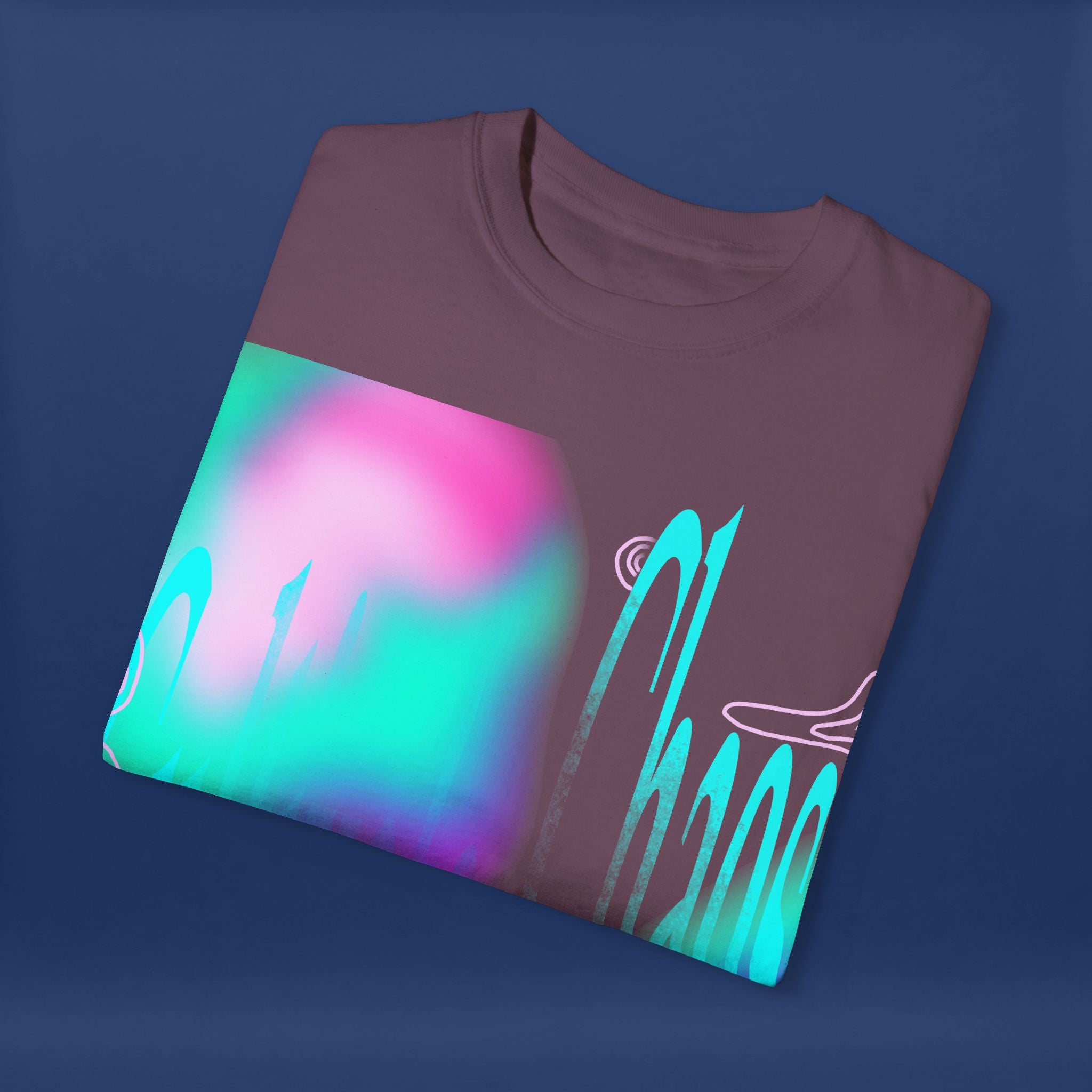 Cyber Neon Apple Graphic Tee Summer Short Sleeve Graphic Tee for Men & Women