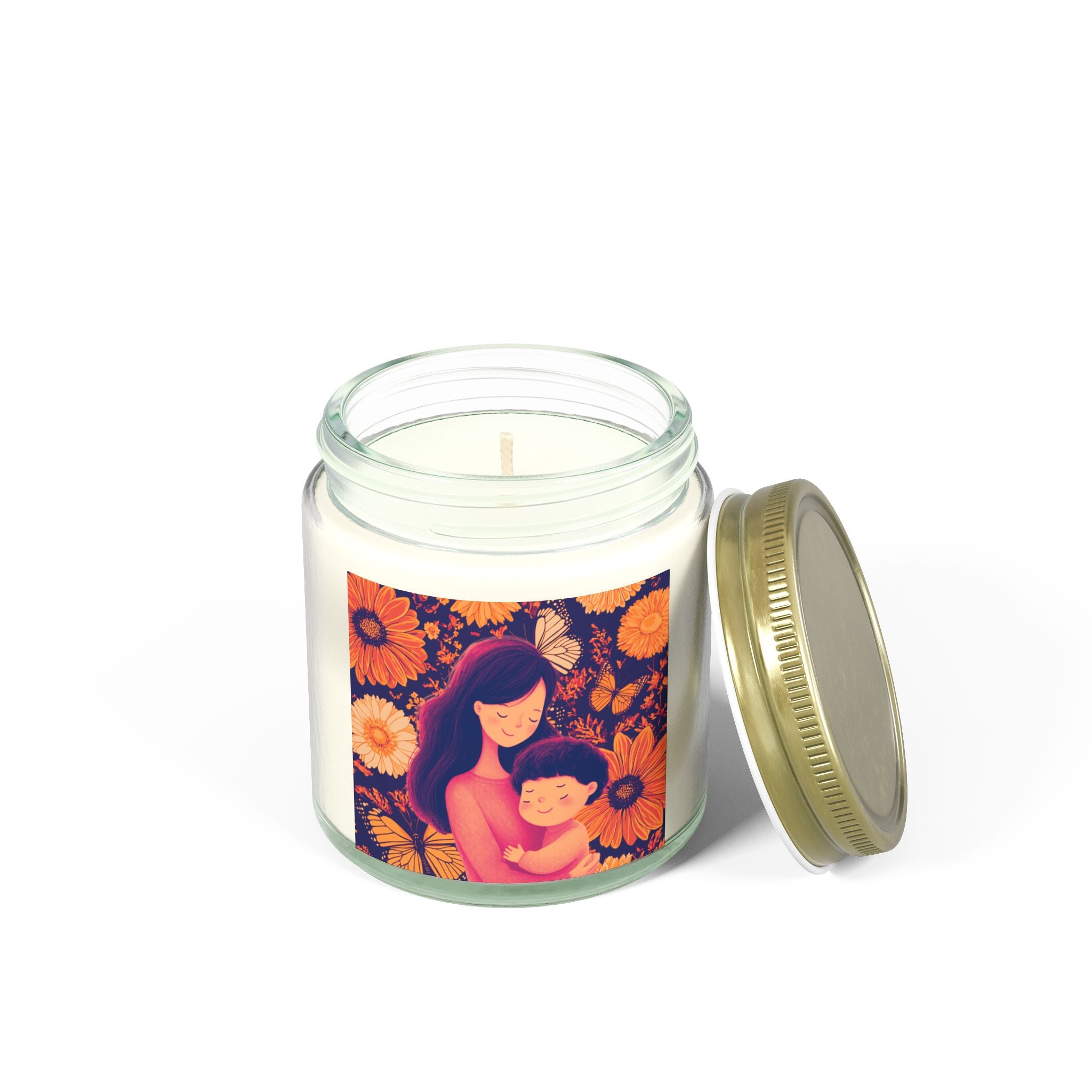 Copy of Scented Candle - Coconut Apricot Wax, Floral Mother's Love Design