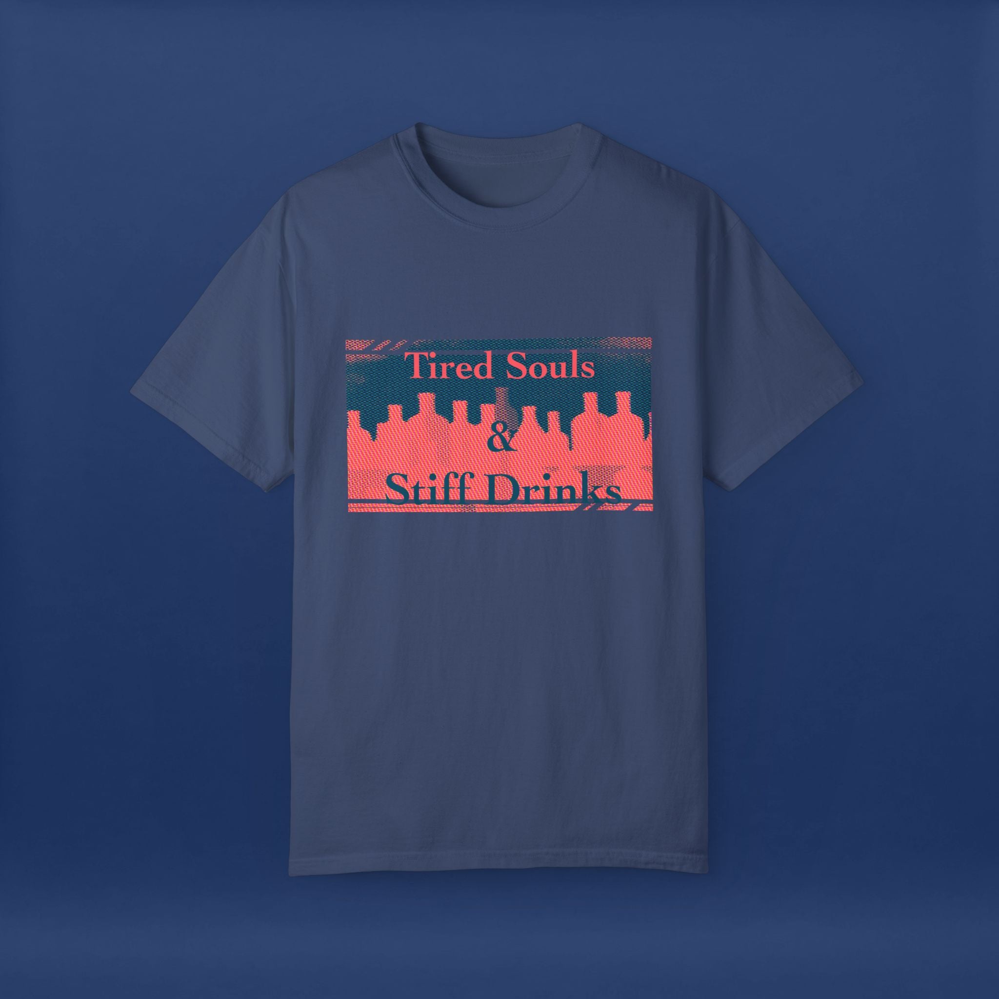 Pop Art Style Liquor Bottle - Summer Short Sleeve Graphic Tee for Men & Women