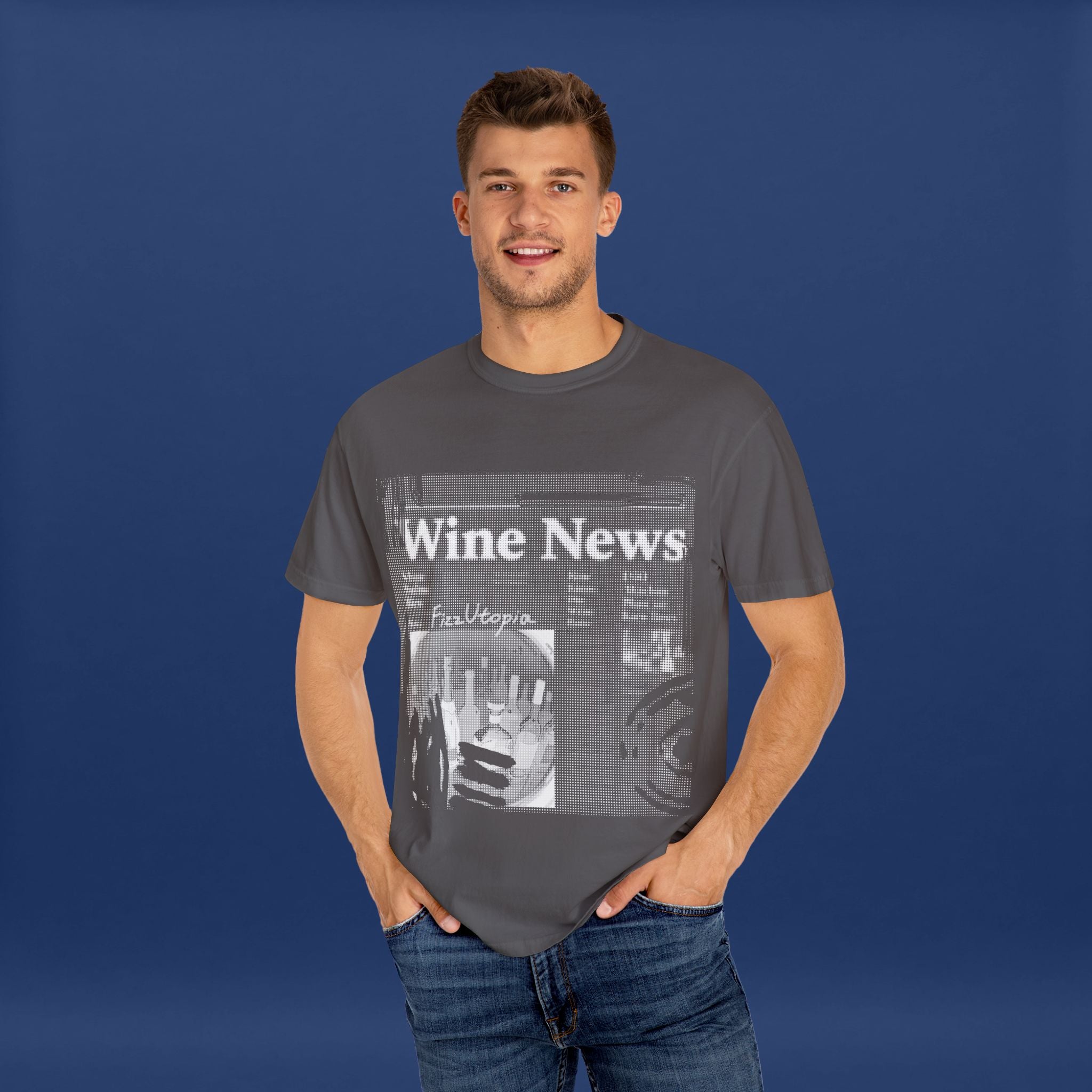 wine news - Summer Short Sleeve Graphic Tee for Men & Women（white）