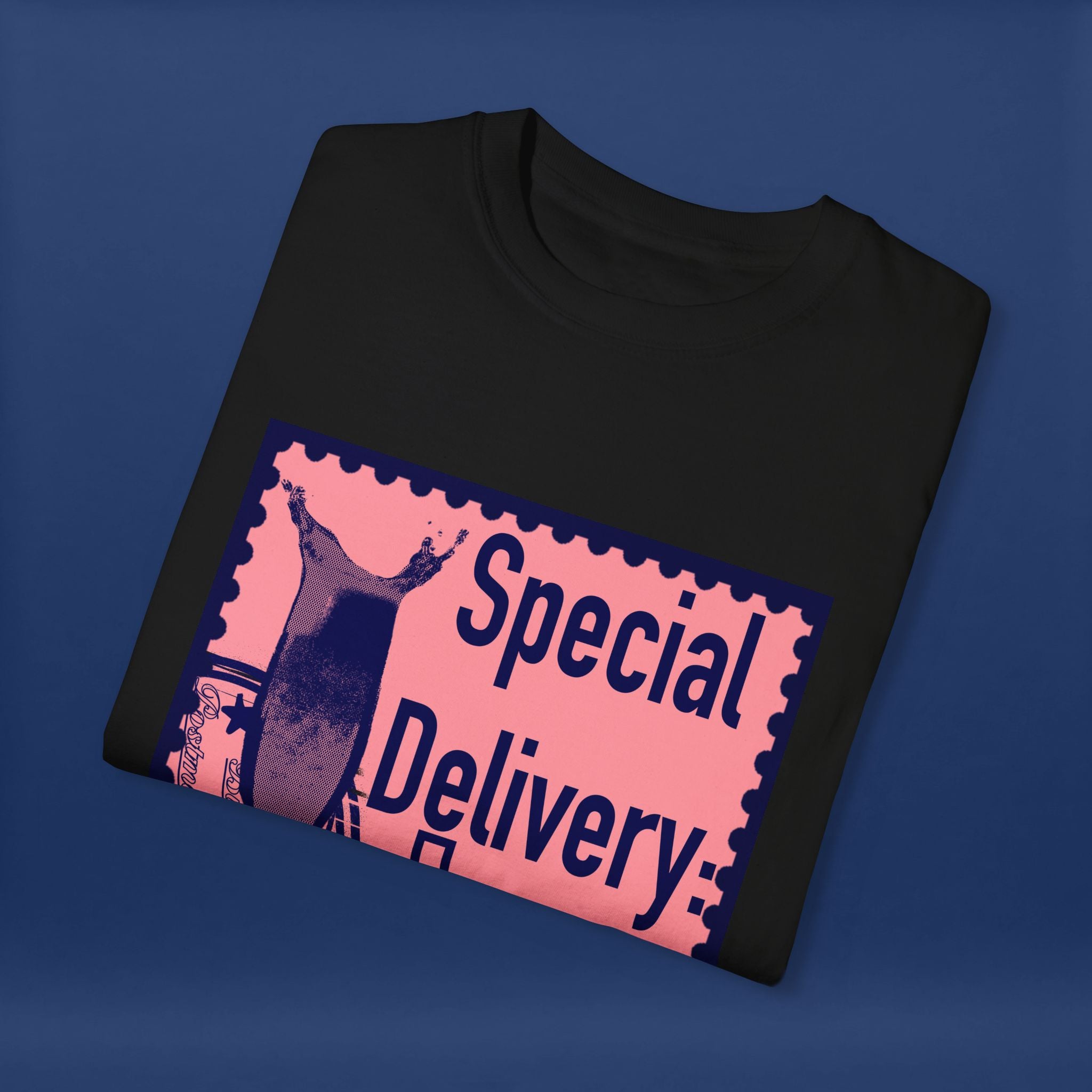 Happy Champagne Stamp- Summer Short Sleeve Graphic Tee for Men & Women