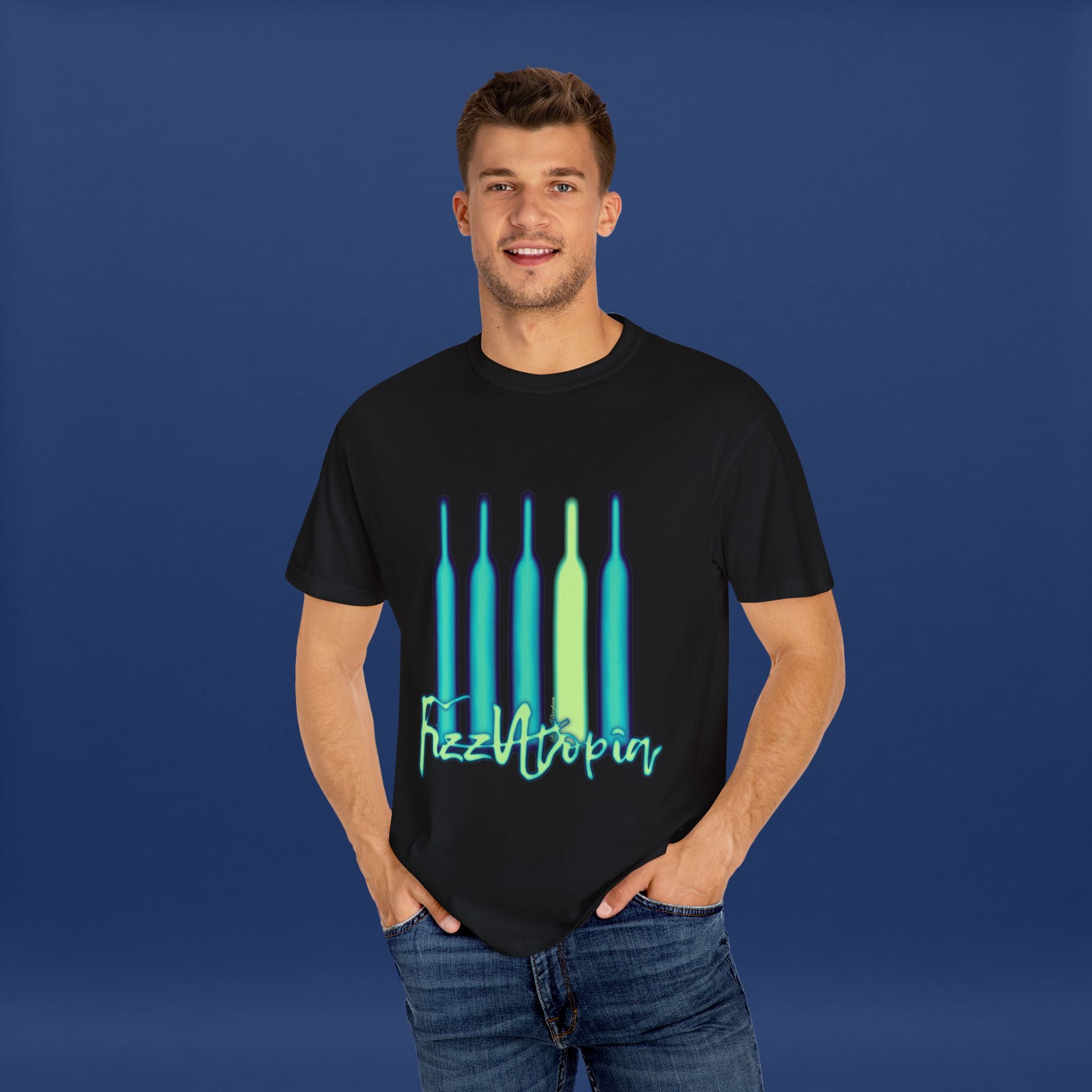 Cyberpunk Neon Vodka  Summer Short Sleeve Graphic Tee for Men & Women