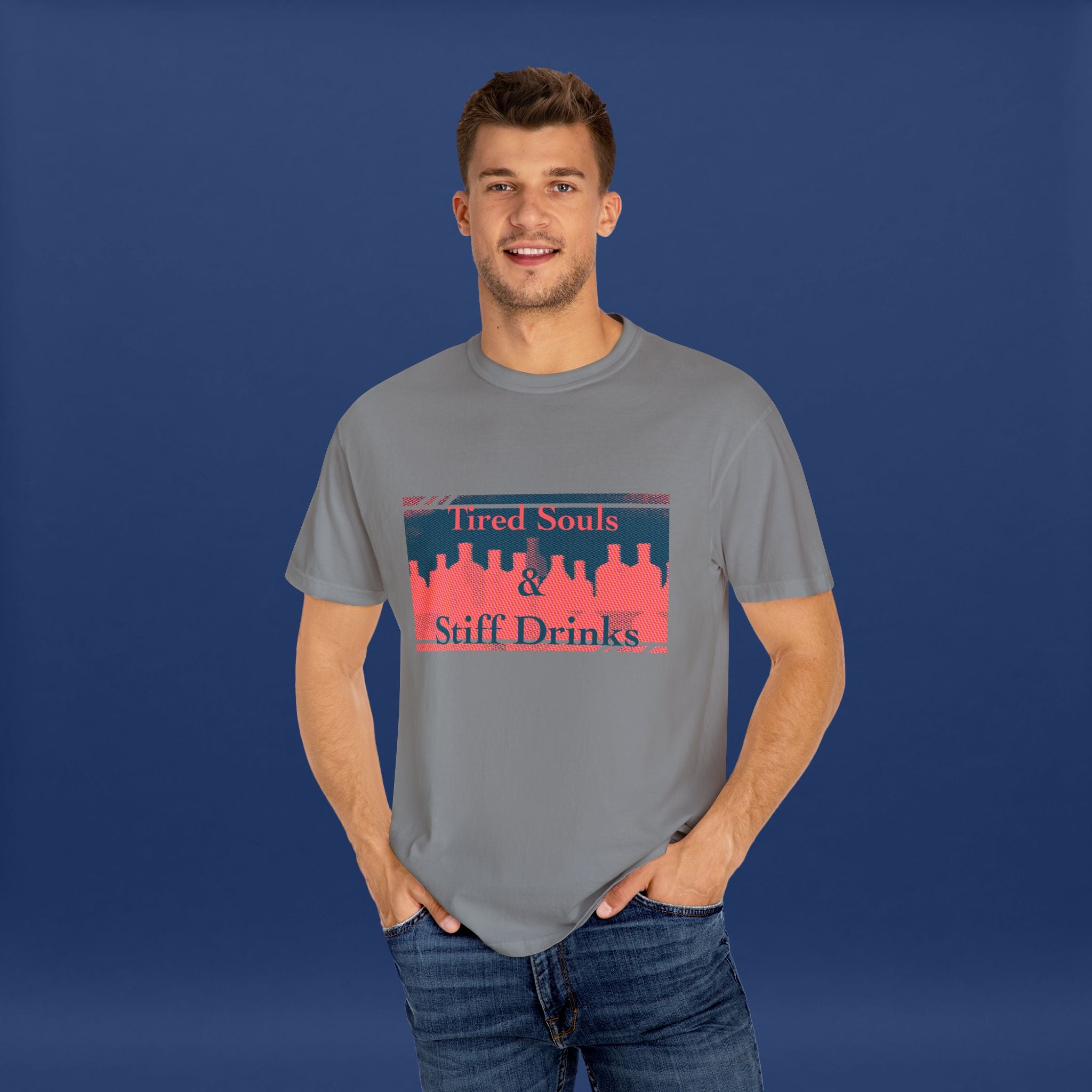 Pop Art Style Liquor Bottle - Summer Short Sleeve Graphic Tee for Men & Women