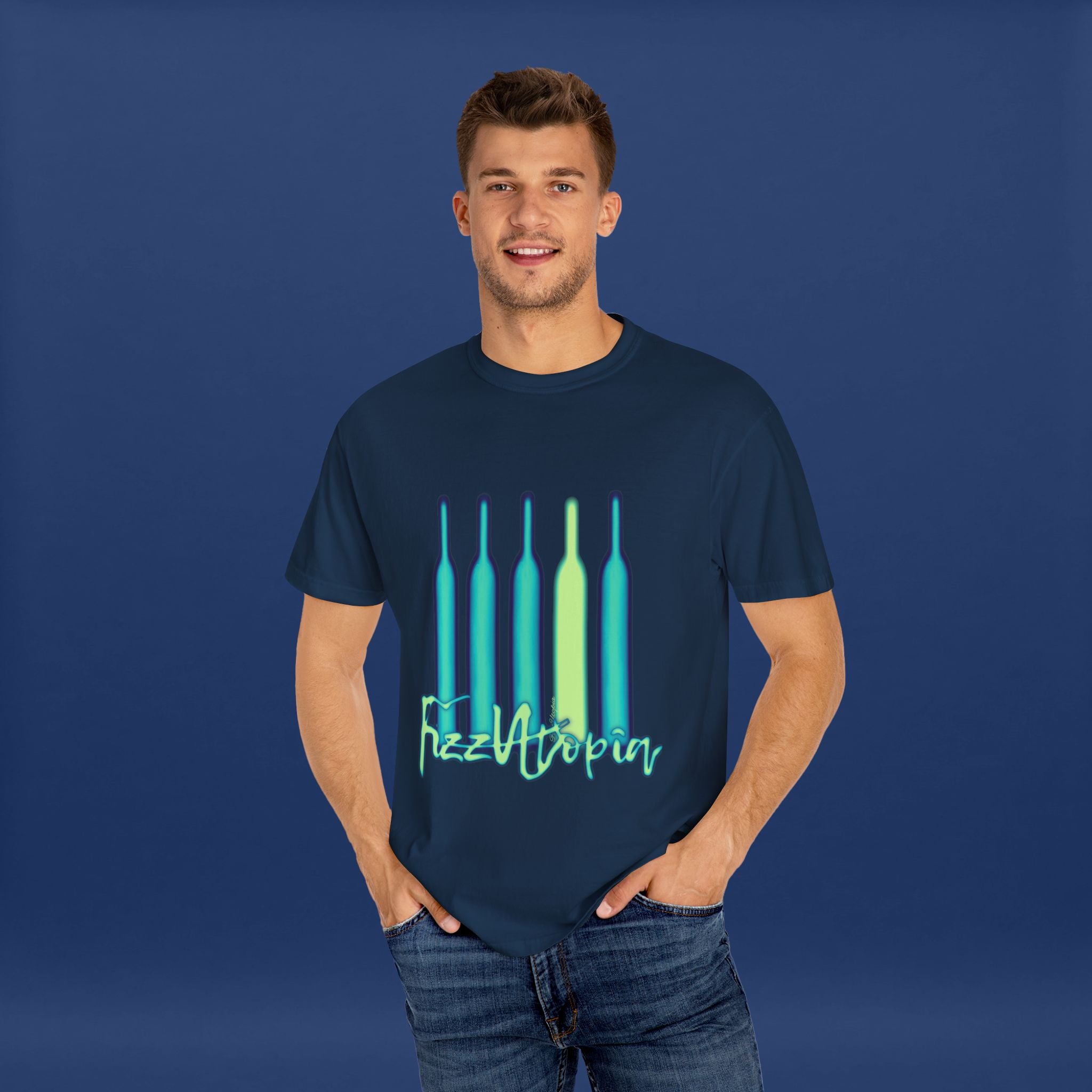 Cyberpunk Neon Vodka  Summer Short Sleeve Graphic Tee for Men & Women