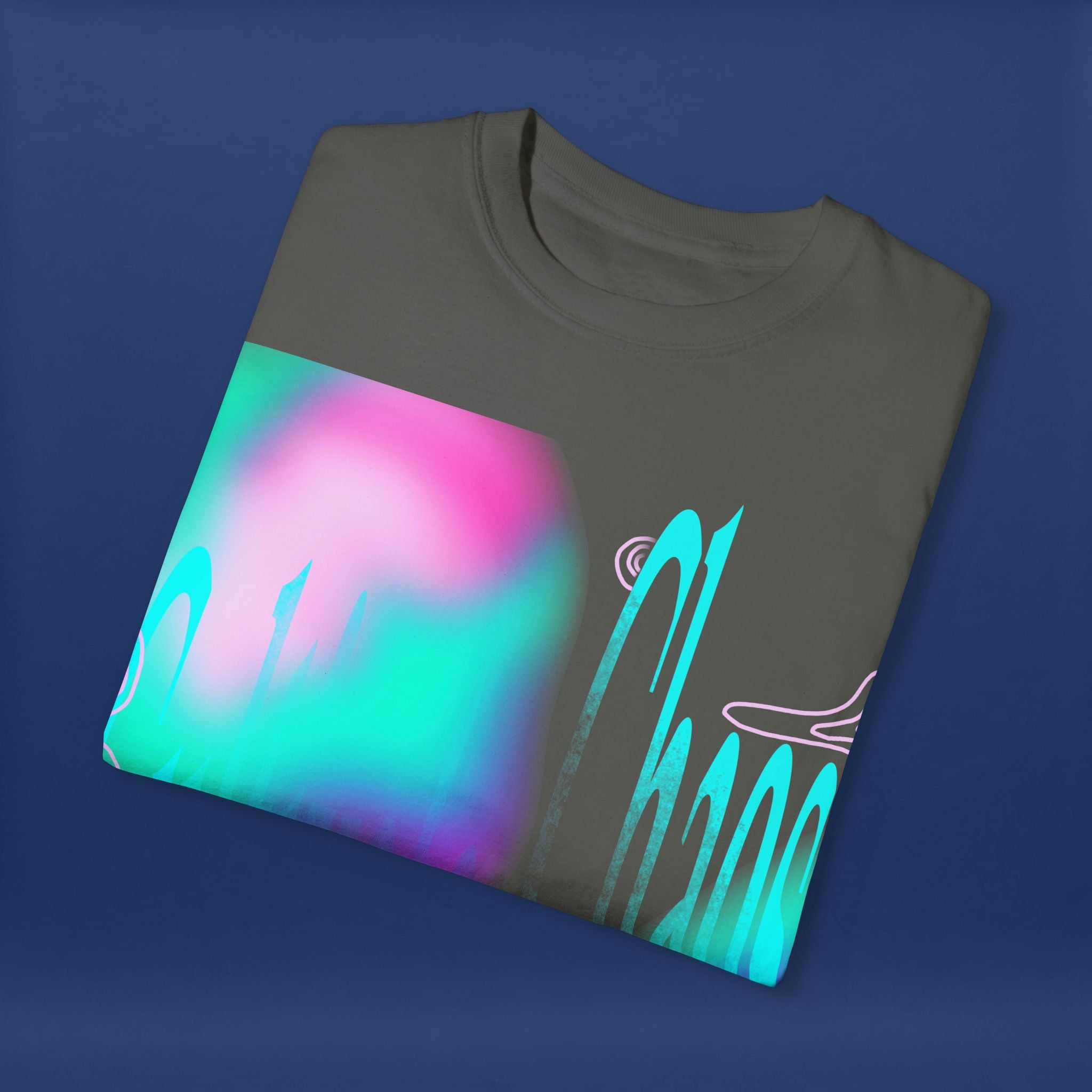 Cyber Neon Apple Graphic Tee Summer Short Sleeve Graphic Tee for Men & Women