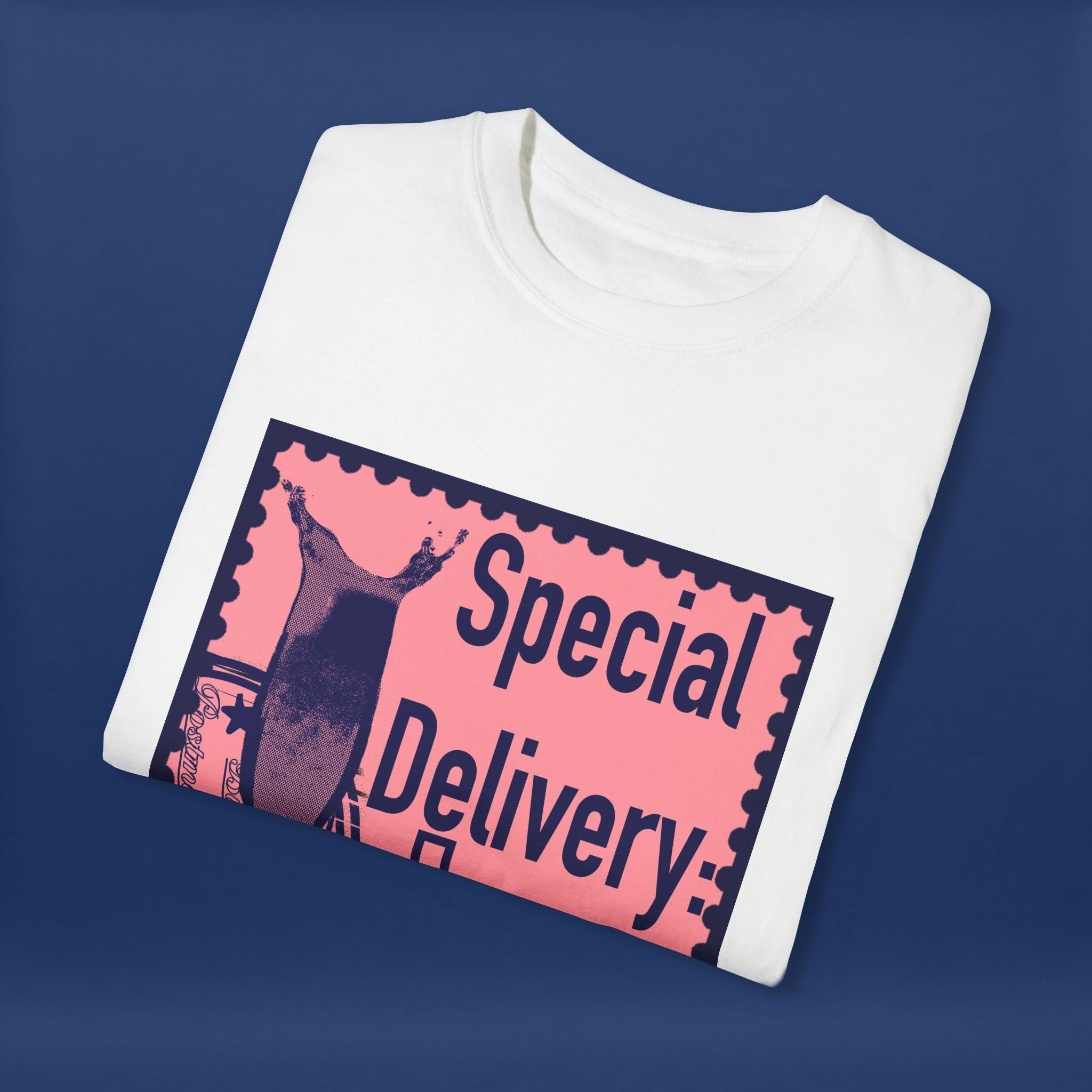Happy Champagne Stamp- Summer Short Sleeve Graphic Tee for Men & Women