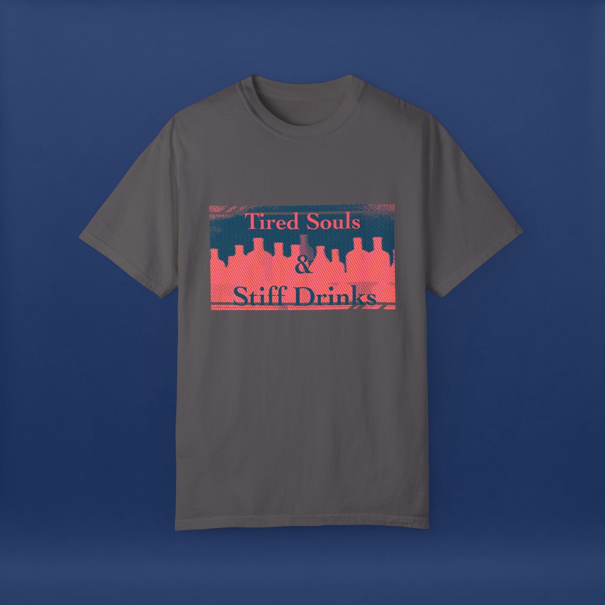 Pop Art Style Liquor Bottle - Summer Short Sleeve Graphic Tee for Men & Women