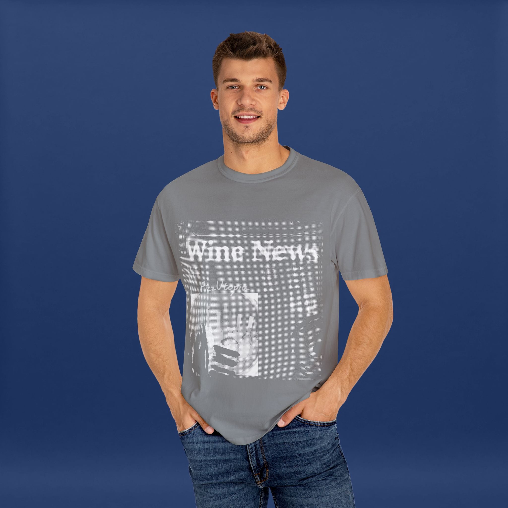 wine news - Summer Short Sleeve Graphic Tee for Men & Women（white）