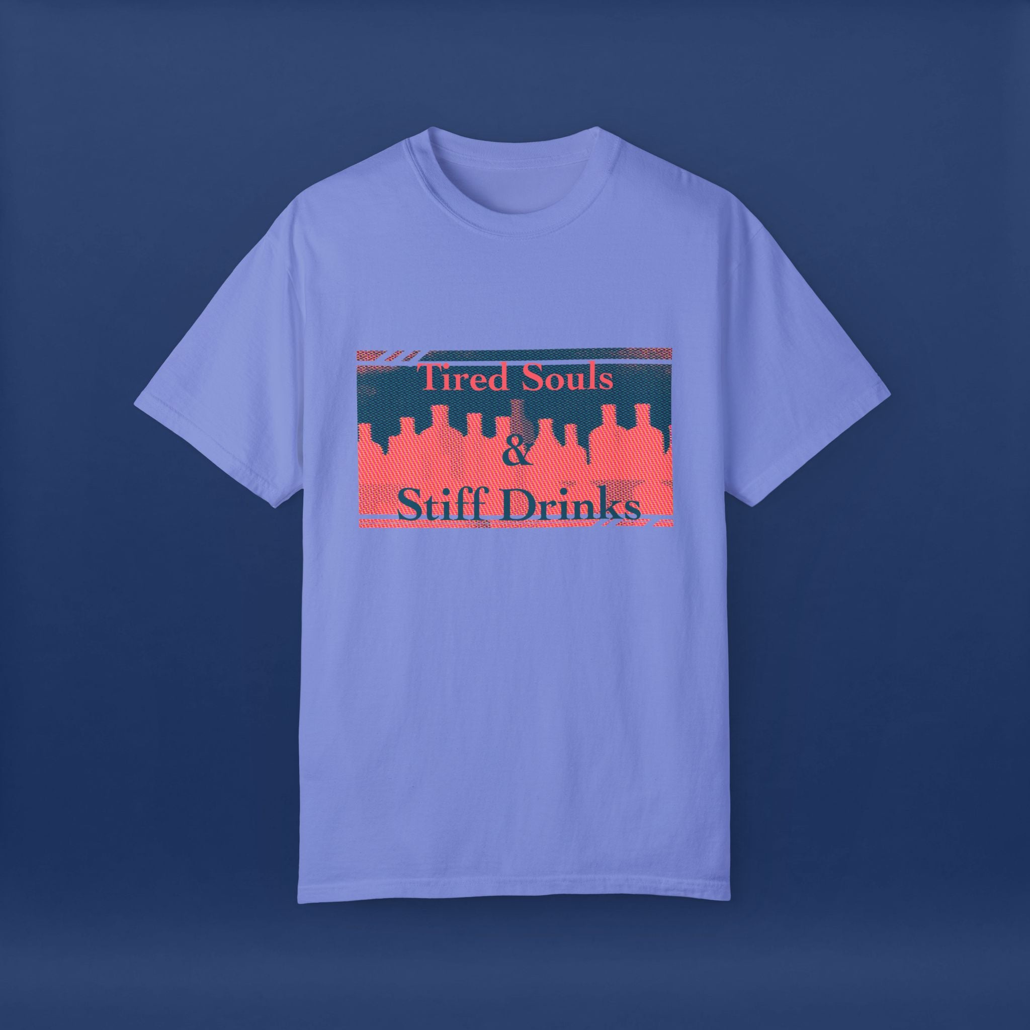 Pop Art Style Liquor Bottle - Summer Short Sleeve Graphic Tee for Men & Women