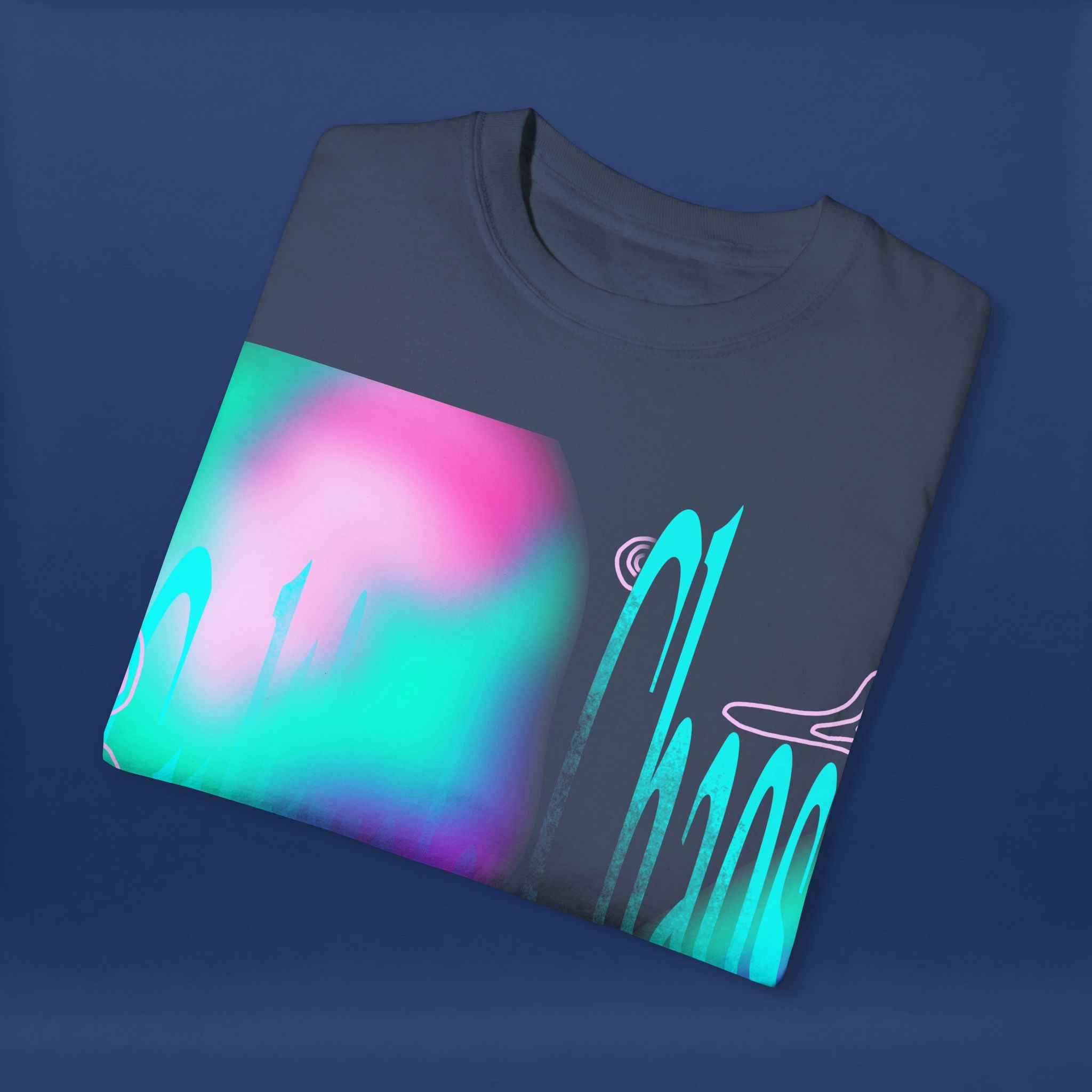 Cyber Neon Apple Graphic Tee Summer Short Sleeve Graphic Tee for Men & Women