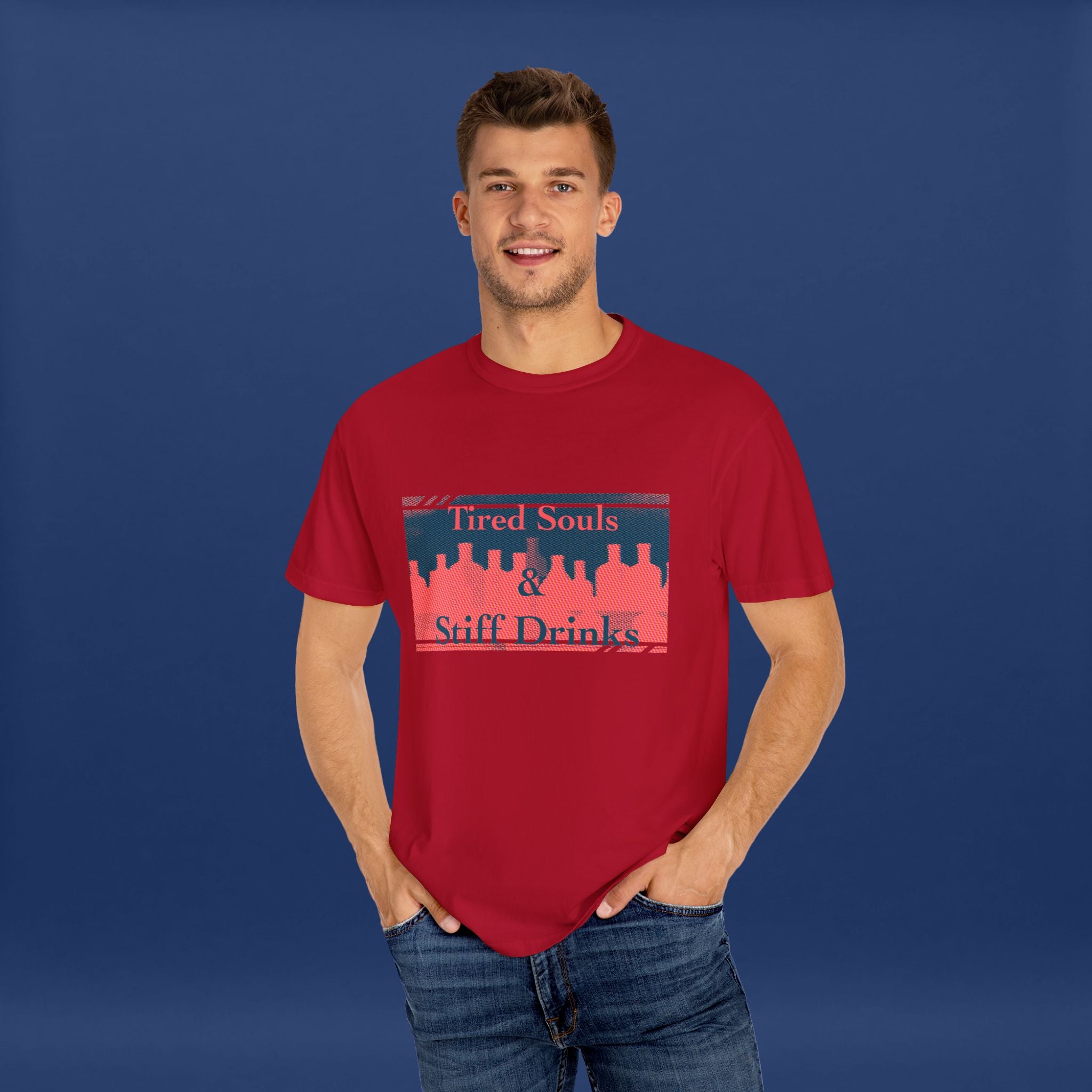Pop Art Style Liquor Bottle - Summer Short Sleeve Graphic Tee for Men & Women