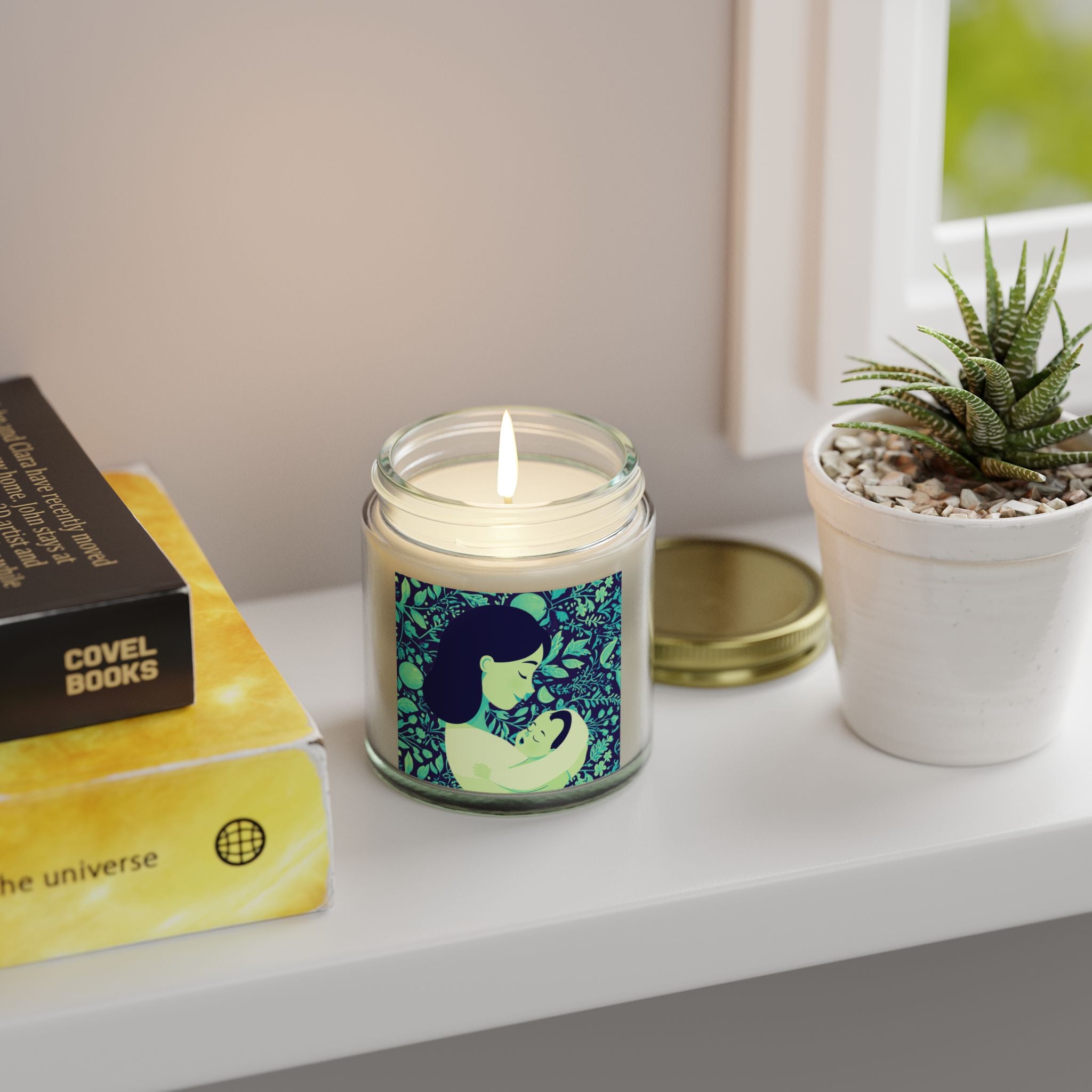 Copy of Copy of Scented Candle - Coconut Apricot Wax, Floral Mother's Love Design