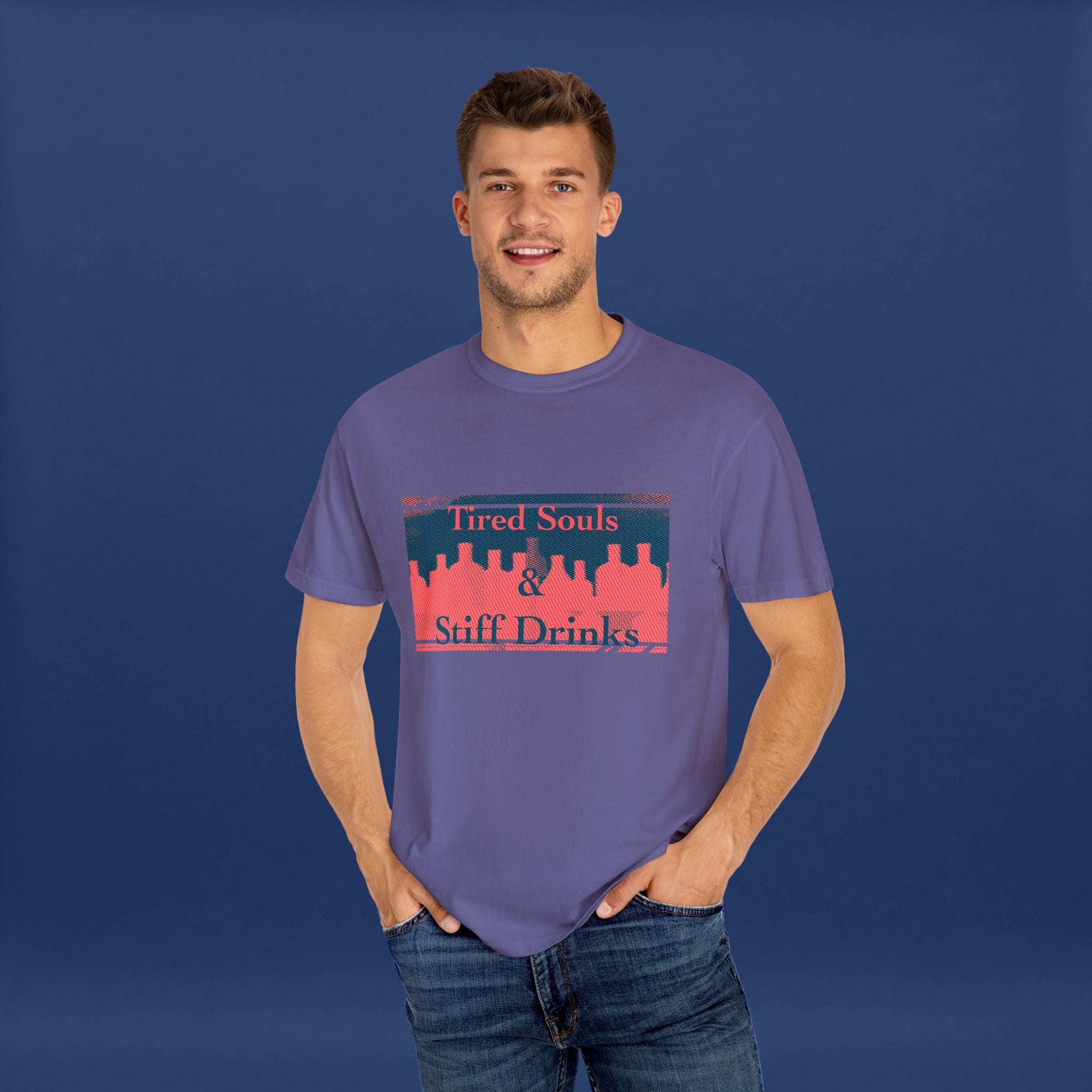Pop Art Style Liquor Bottle - Summer Short Sleeve Graphic Tee for Men & Women