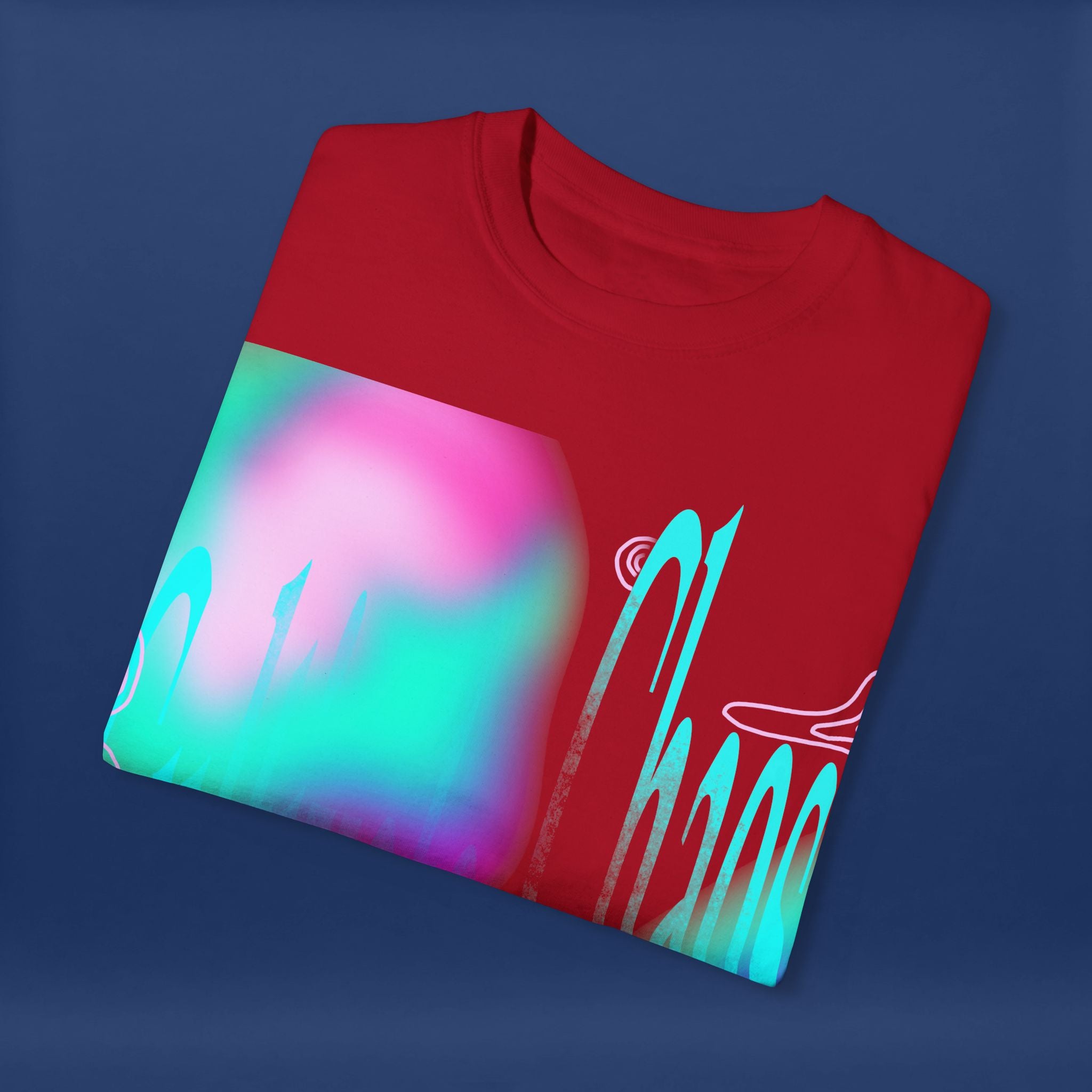 Cyber Neon Apple Graphic Tee Summer Short Sleeve Graphic Tee for Men & Women