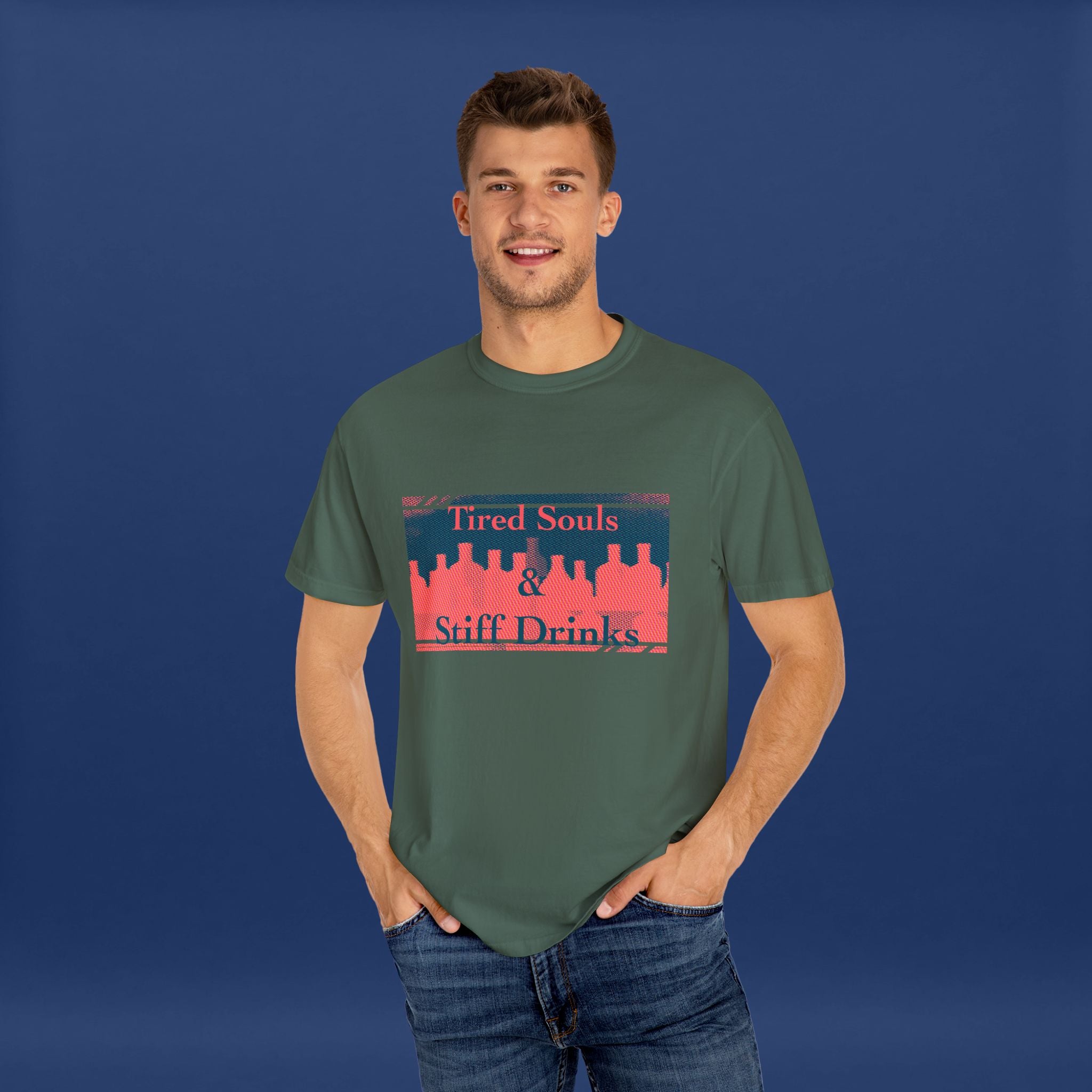 Pop Art Style Liquor Bottle - Summer Short Sleeve Graphic Tee for Men & Women