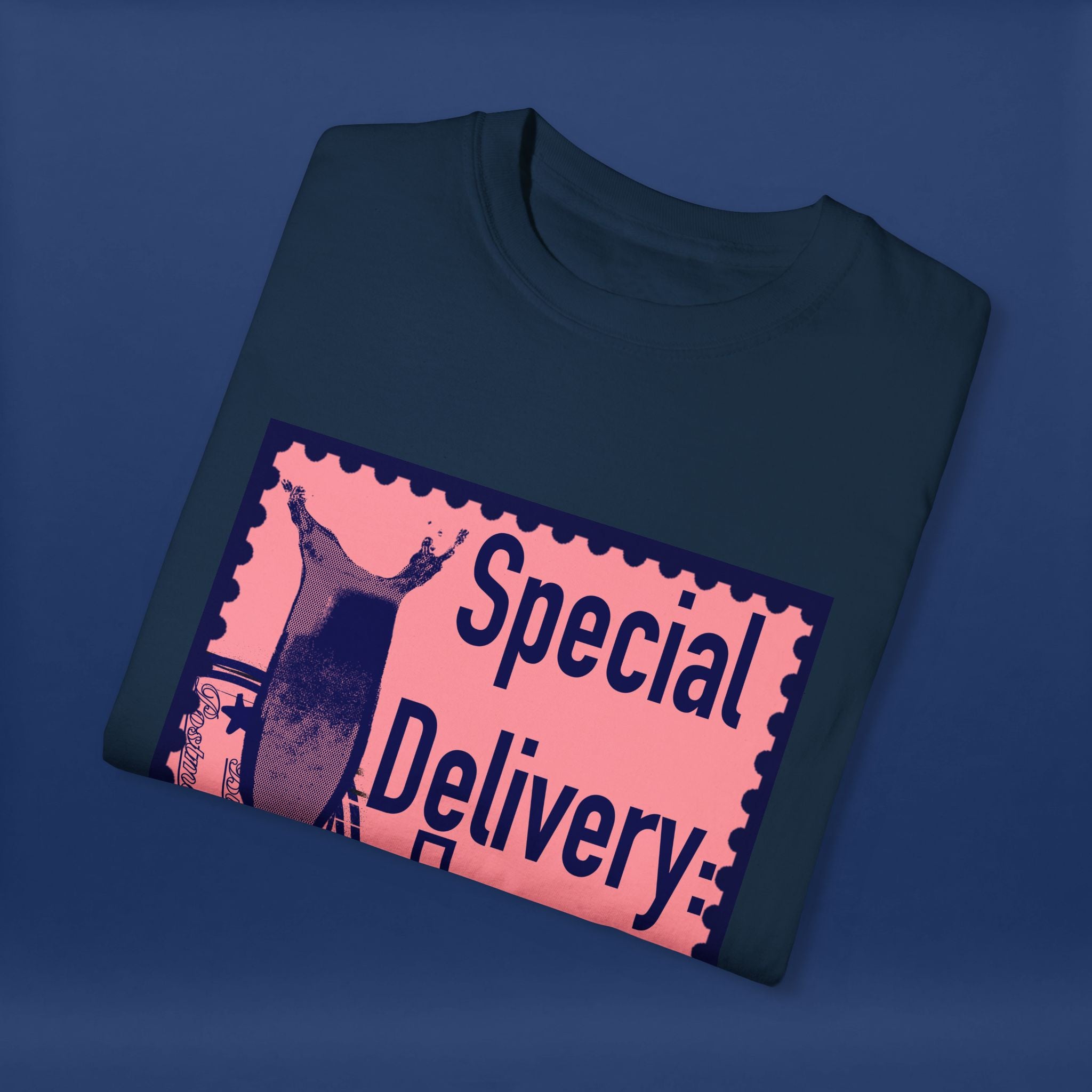 Happy Champagne Stamp- Summer Short Sleeve Graphic Tee for Men & Women