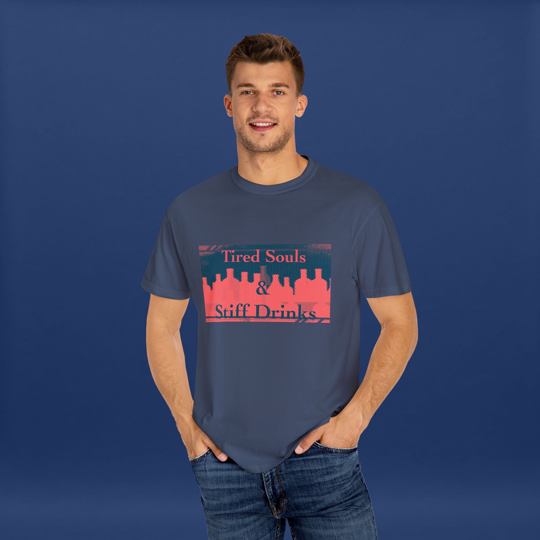 Pop Art Style Liquor Bottle - Summer Short Sleeve Graphic Tee for Men & Women