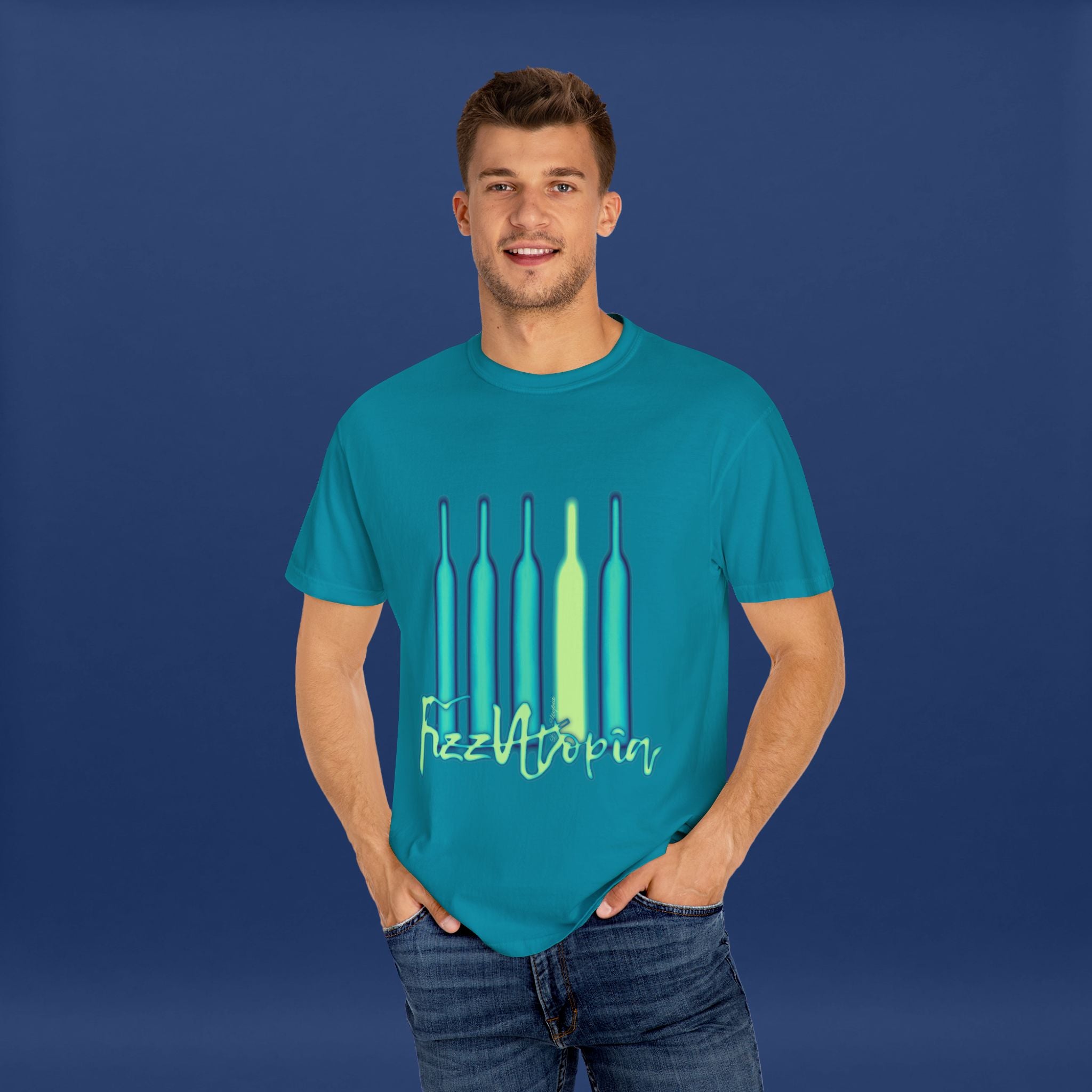 Cyberpunk Neon Vodka  Summer Short Sleeve Graphic Tee for Men & Women