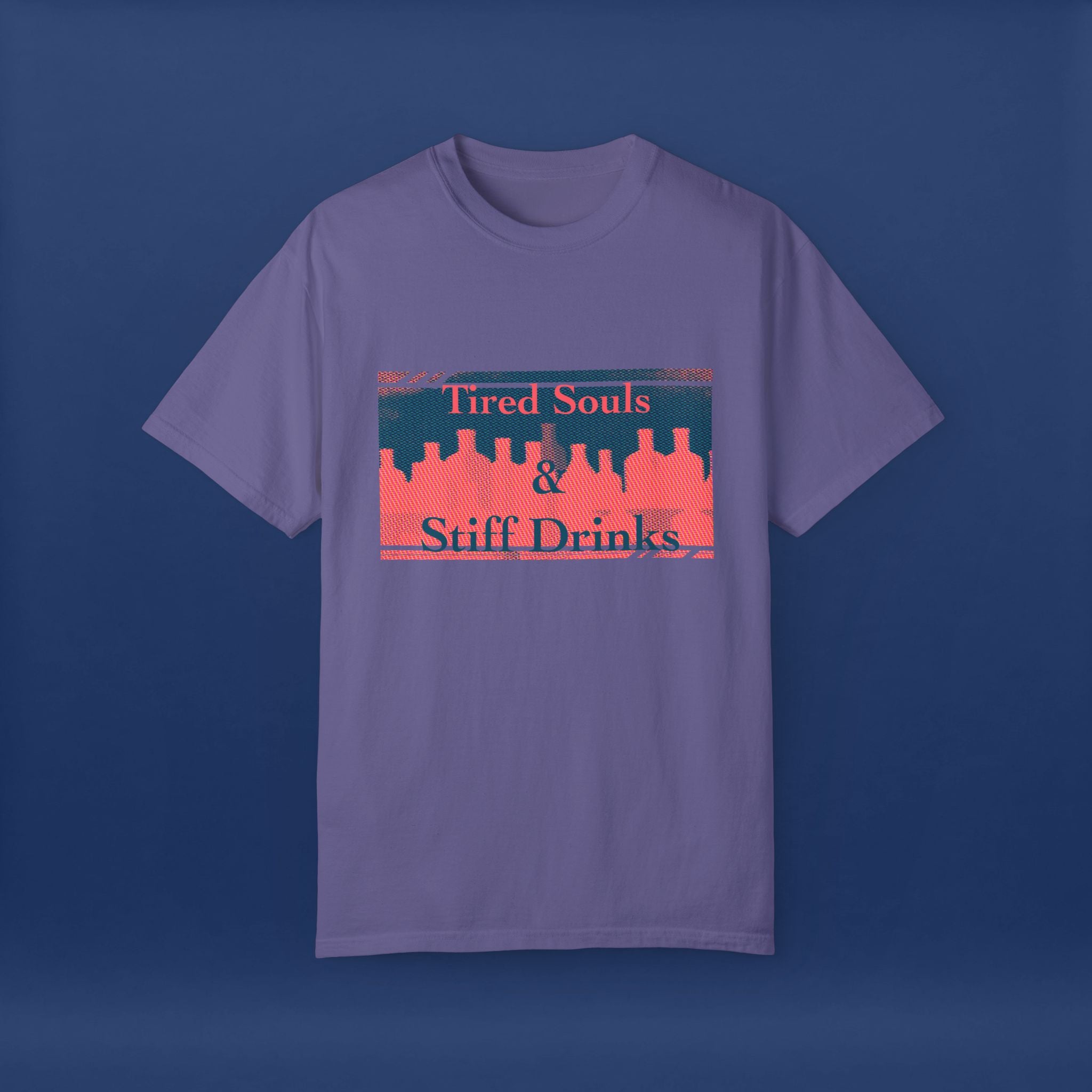 Pop Art Style Liquor Bottle - Summer Short Sleeve Graphic Tee for Men & Women